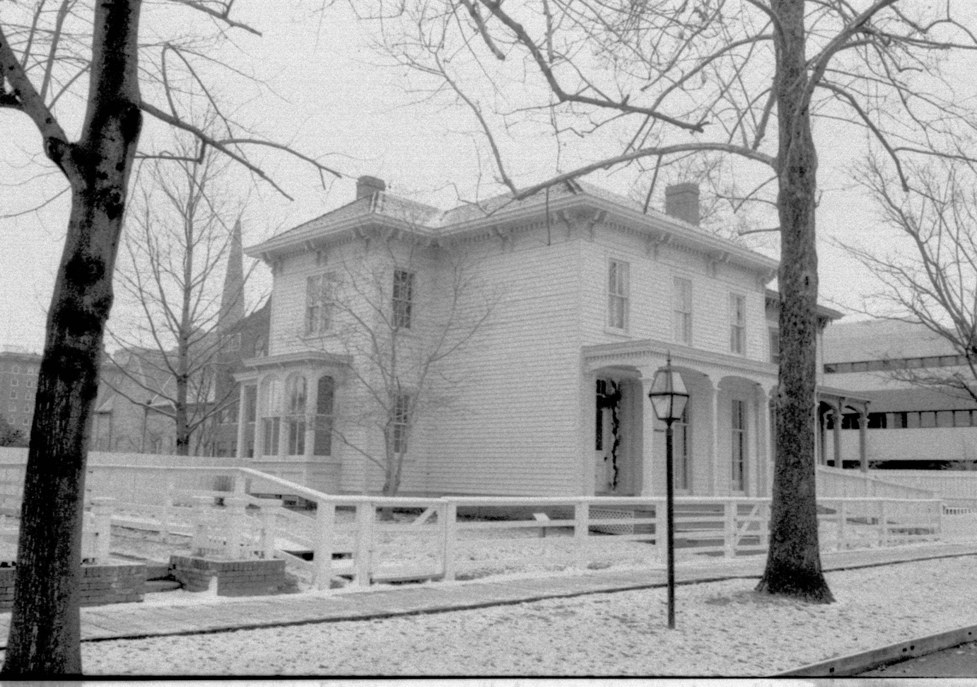 Lincoln Home NHS- Christmas in Lincoln Neighborhood  Looking northwest from 8th Street toward Lyon house Christmas, neighborhood, Lyon, Rosenwald