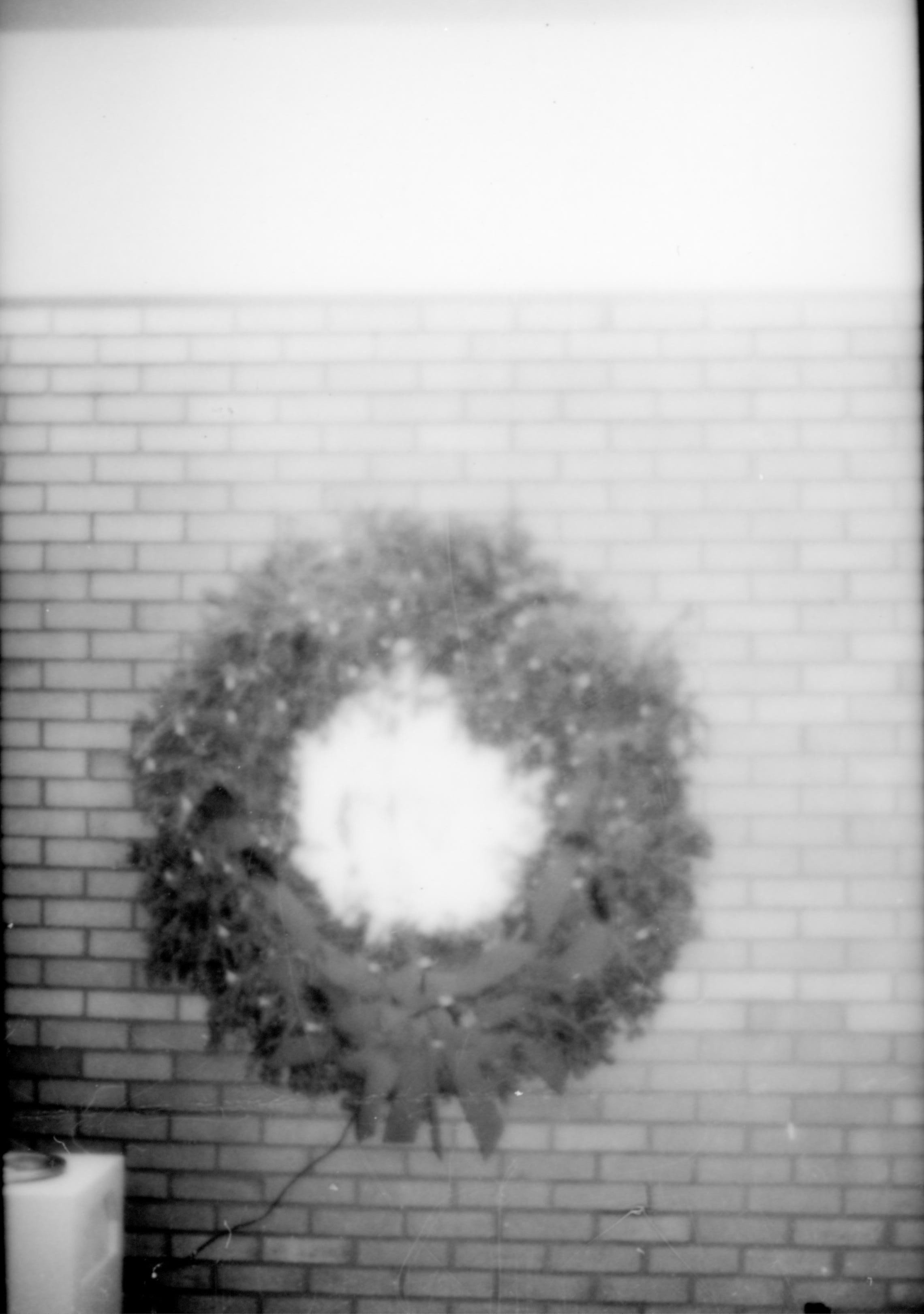 Lincoln Home NHS- Christmas in Lincoln Neighborhood Christmas wreath in Visitor Center. Christmas, neighborhood, visitor, center, wreath, decor