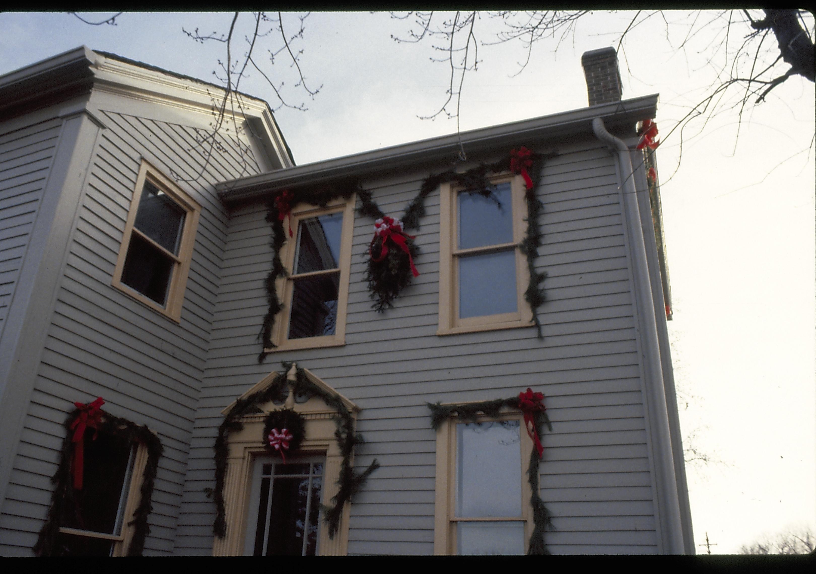 Lincoln Home NHS- Christmas in Lincoln Neighborhood Morse house decorated for Christmas. Looking north west? Christmas, decorations, Morse, decor, wreath, garland