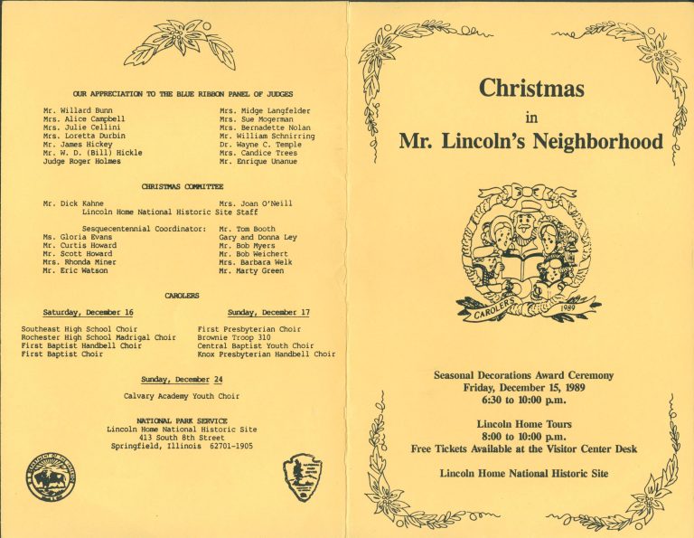 NA Lincoln Home NHS- Christmas in Licoln Neighborhood Awards Ceremony Christmas, program, ceremony