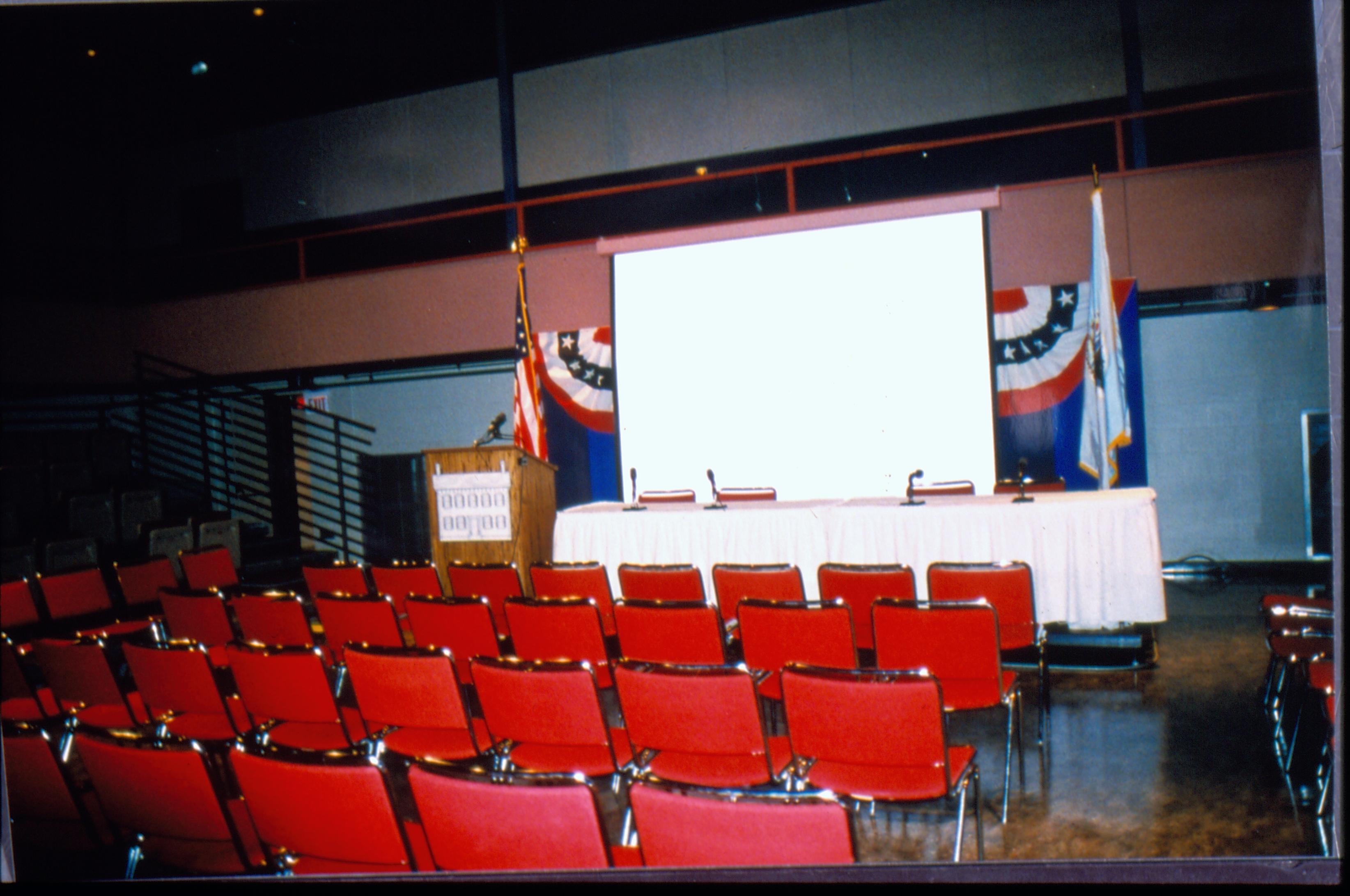 Speakers table with screen behind it. 1997 Colloq (color slides) Colloquium, 1997