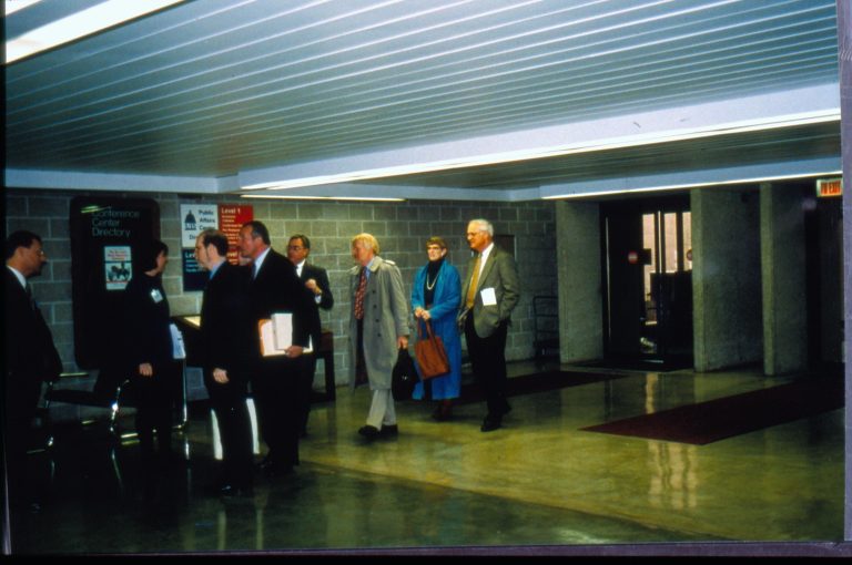 Participants outside theater doors. 1997 Colloq (color slides) Colloquium, 1997