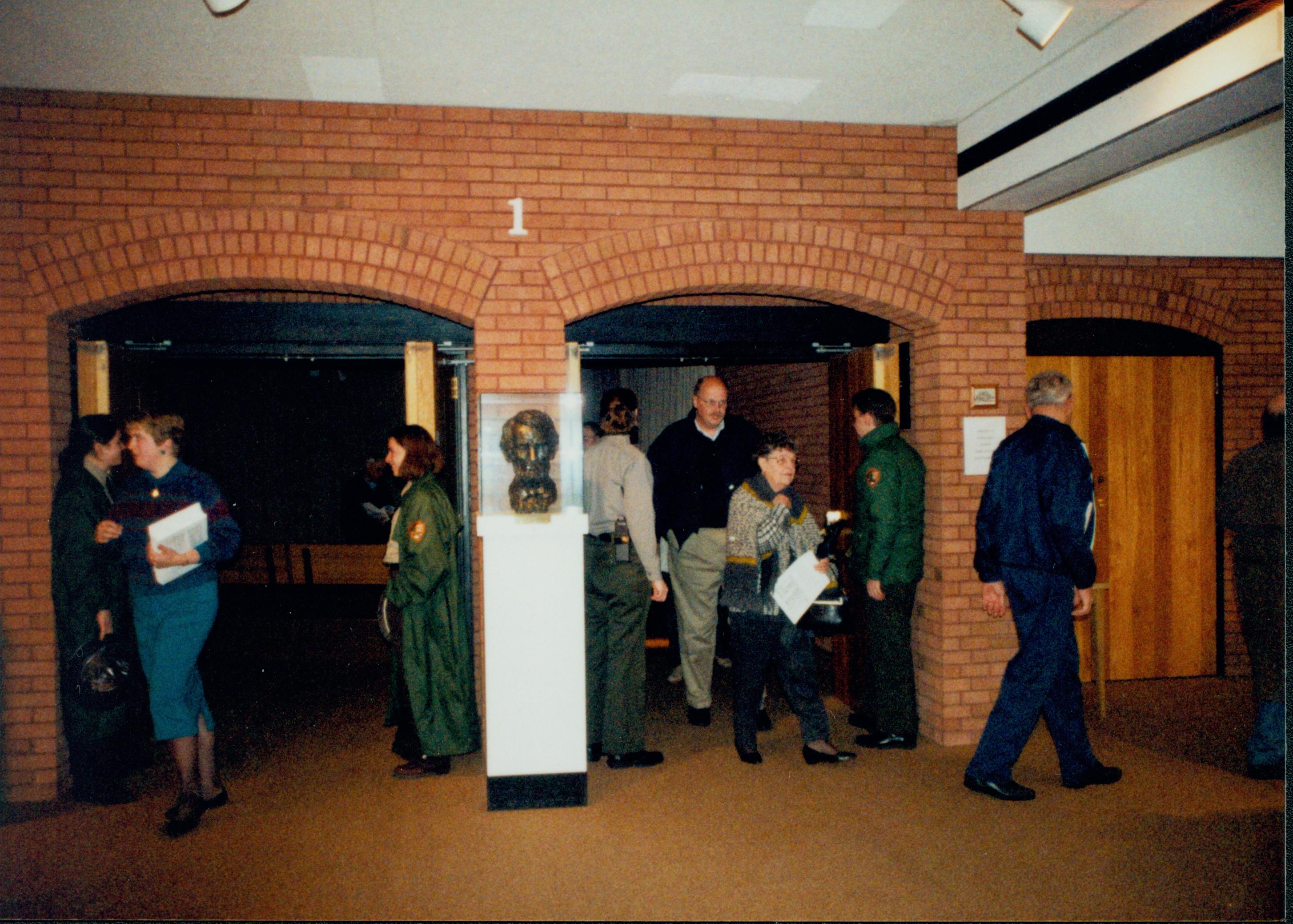 Guests exiting Theater I. 2-1997 Colloq (color); 23 Colloquium, 1997