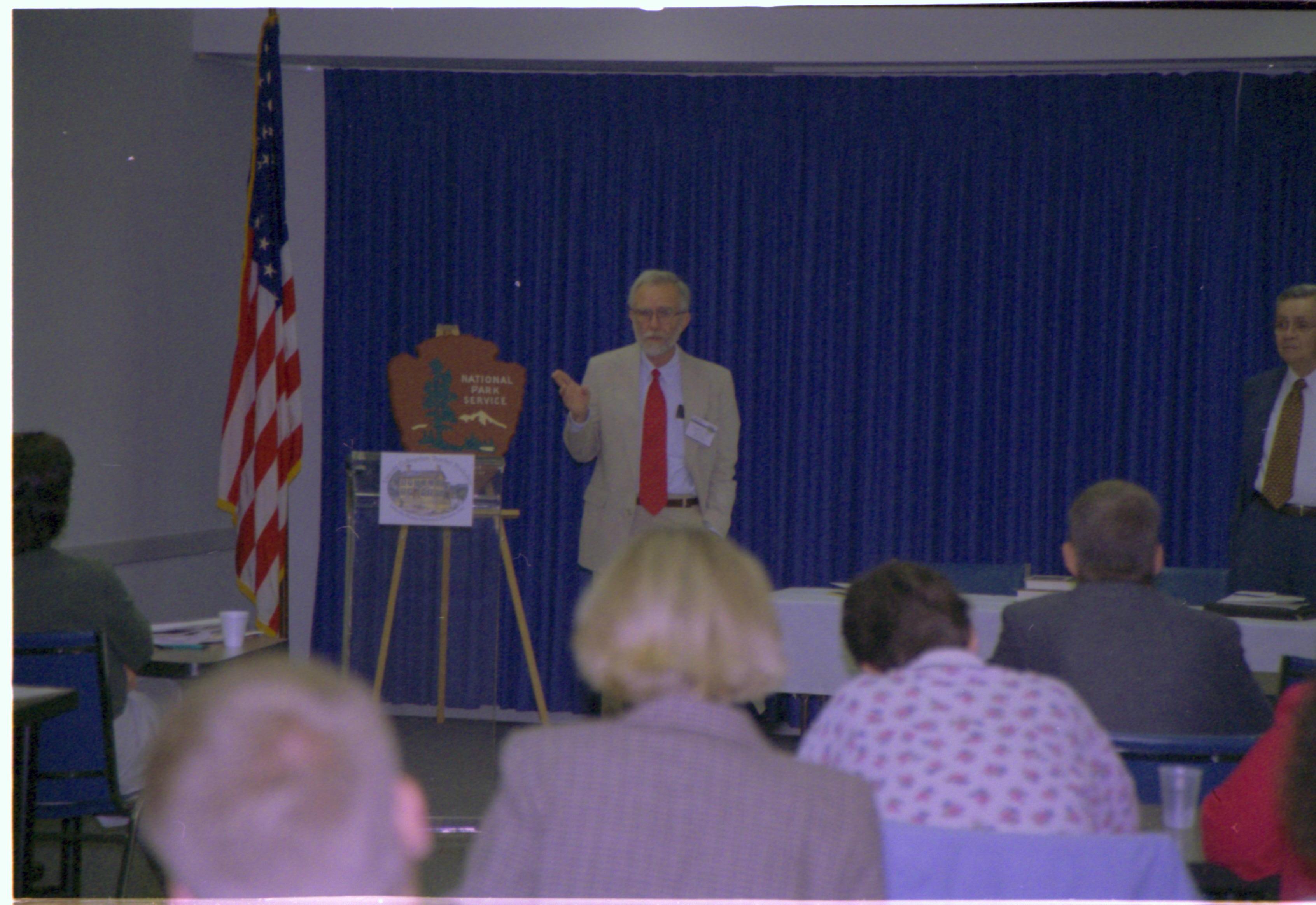 Class room with students and presenter. Colloquium