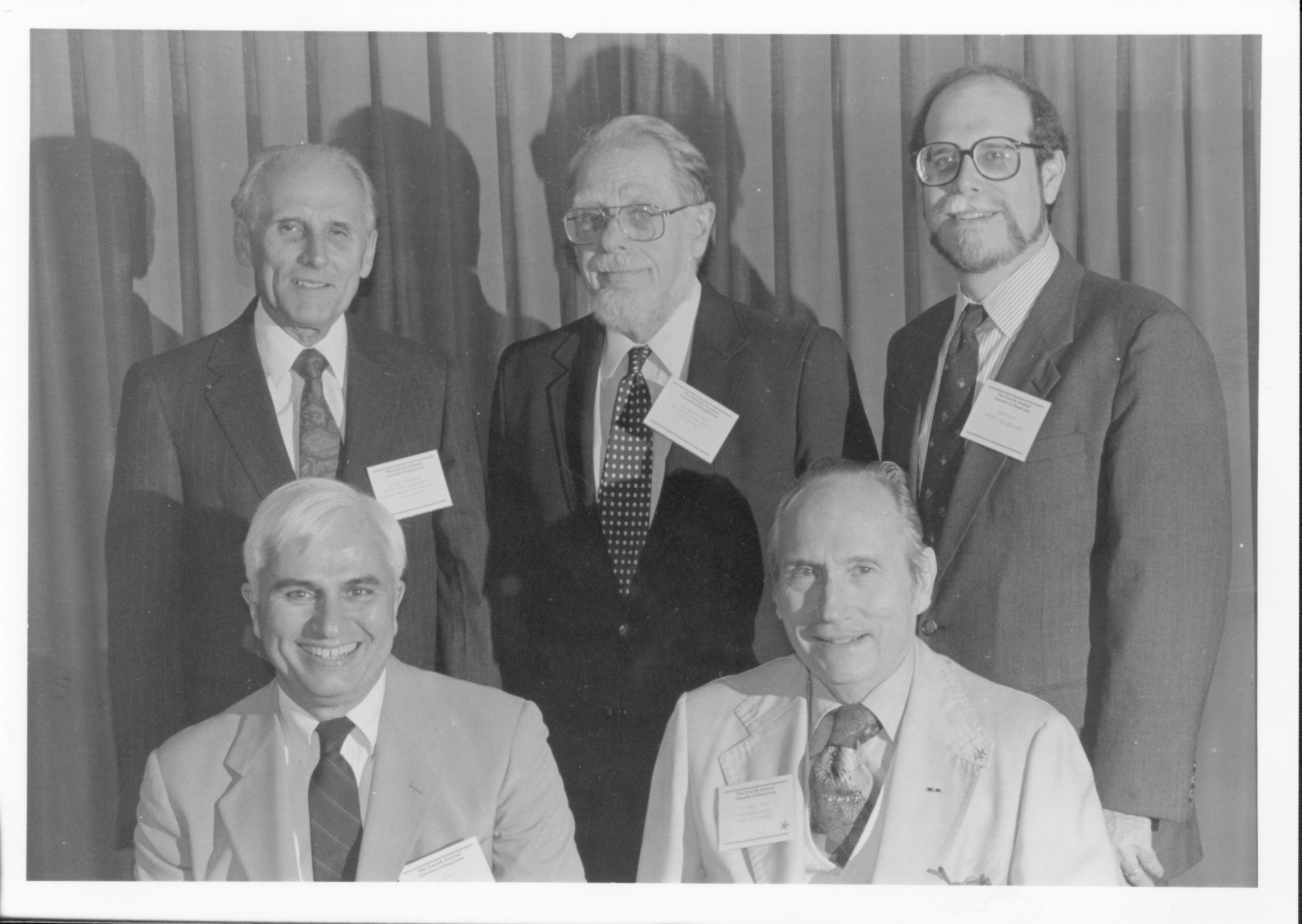 Five men posing for photo. Lincoln, Colloquium