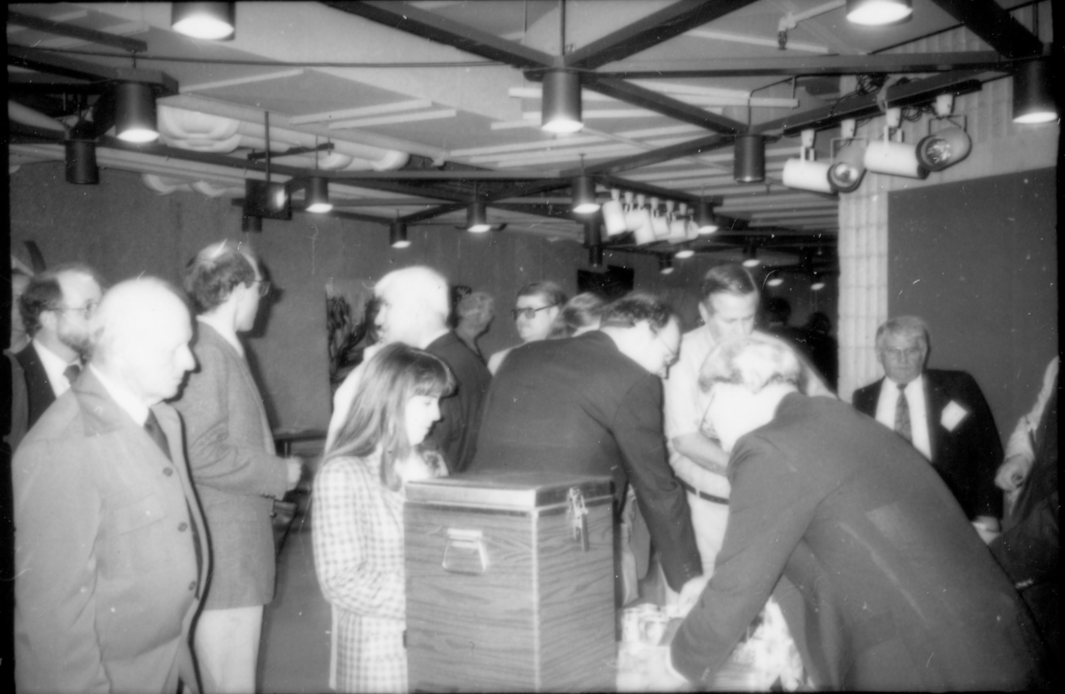 Group of people standing and talking.. 1992 Lincoln Colloquium Lincoln, Colloquium