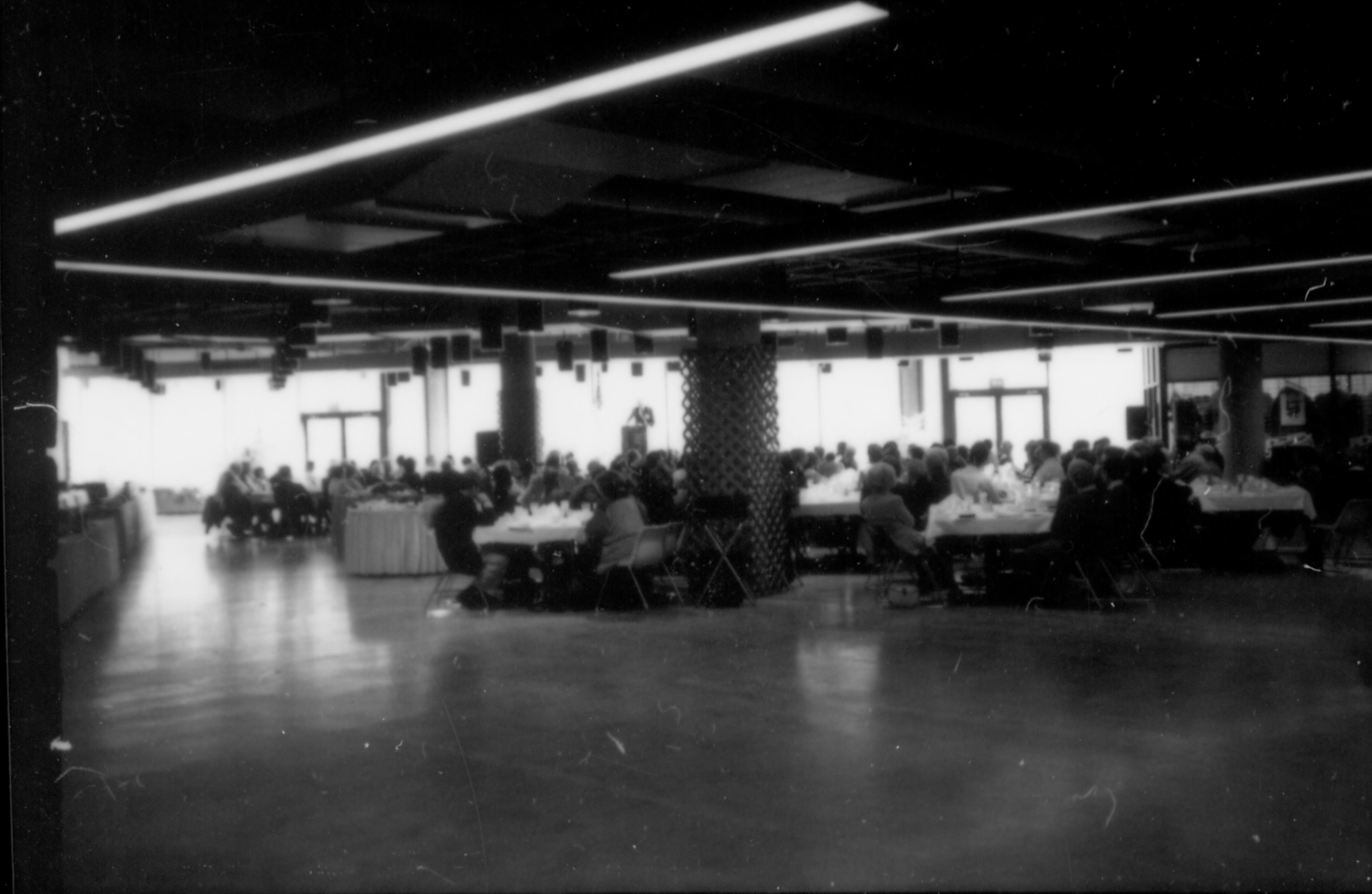 Distant shot of people seated eating. 1992 Lincoln Colloquium Lincoln, Colloquium