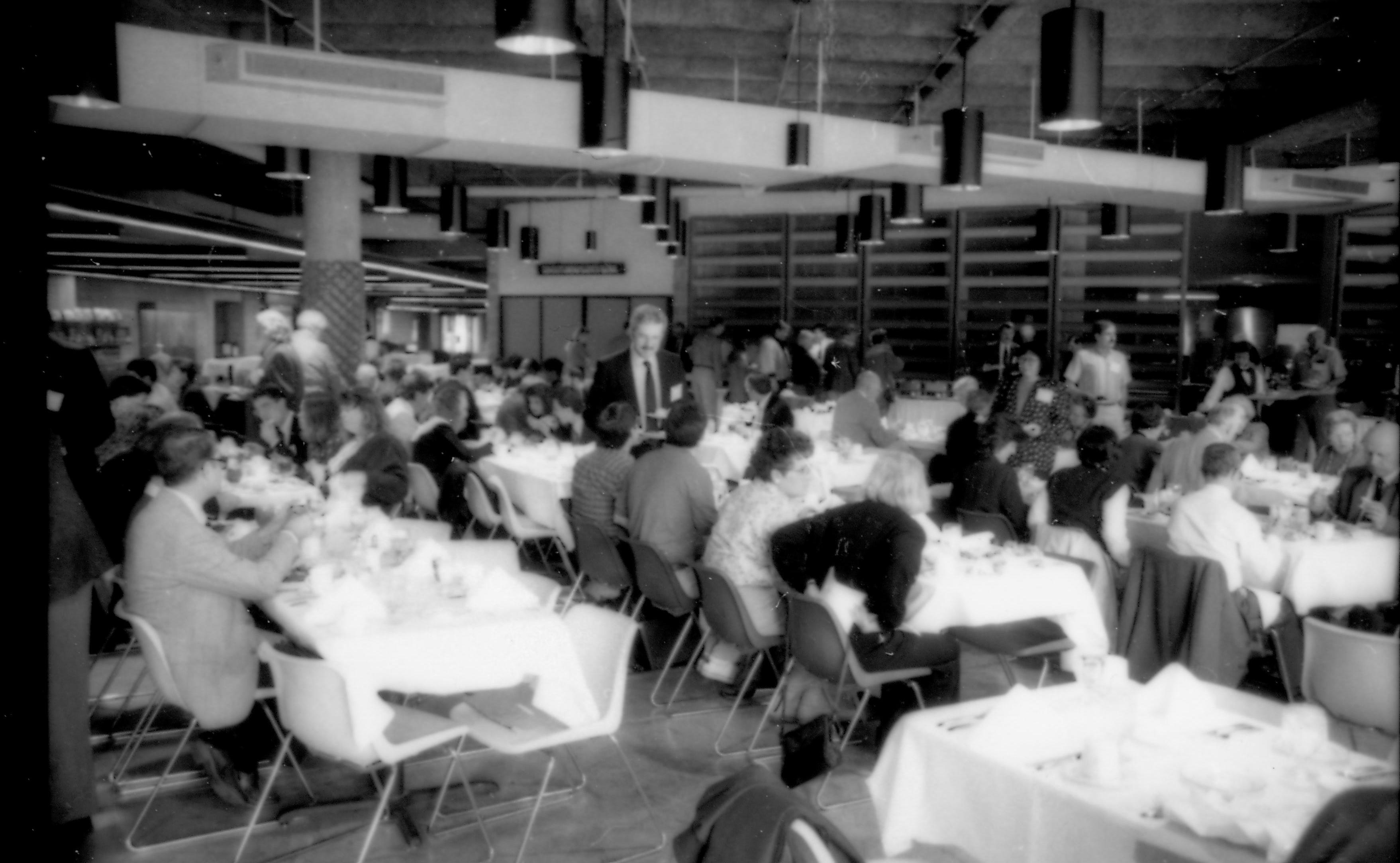 People seated at tables eating. 1992 Lincoln Colloquium Lincoln, Colloquium