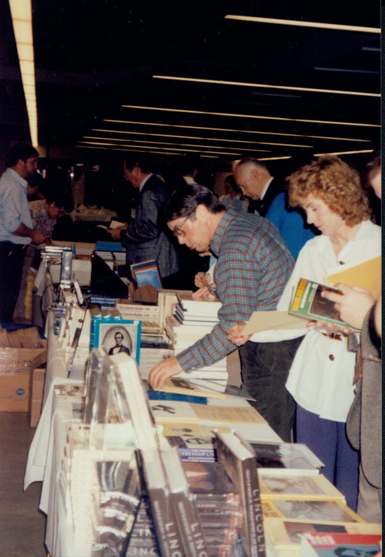 Attendees at book tables 1992 Lincoln Colloquium Lincoln, Colloquium