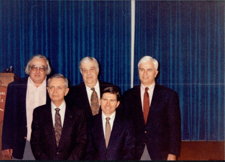 Five men posing for picture. 1992 Lincoln Colloquium Lincoln, Colloquium