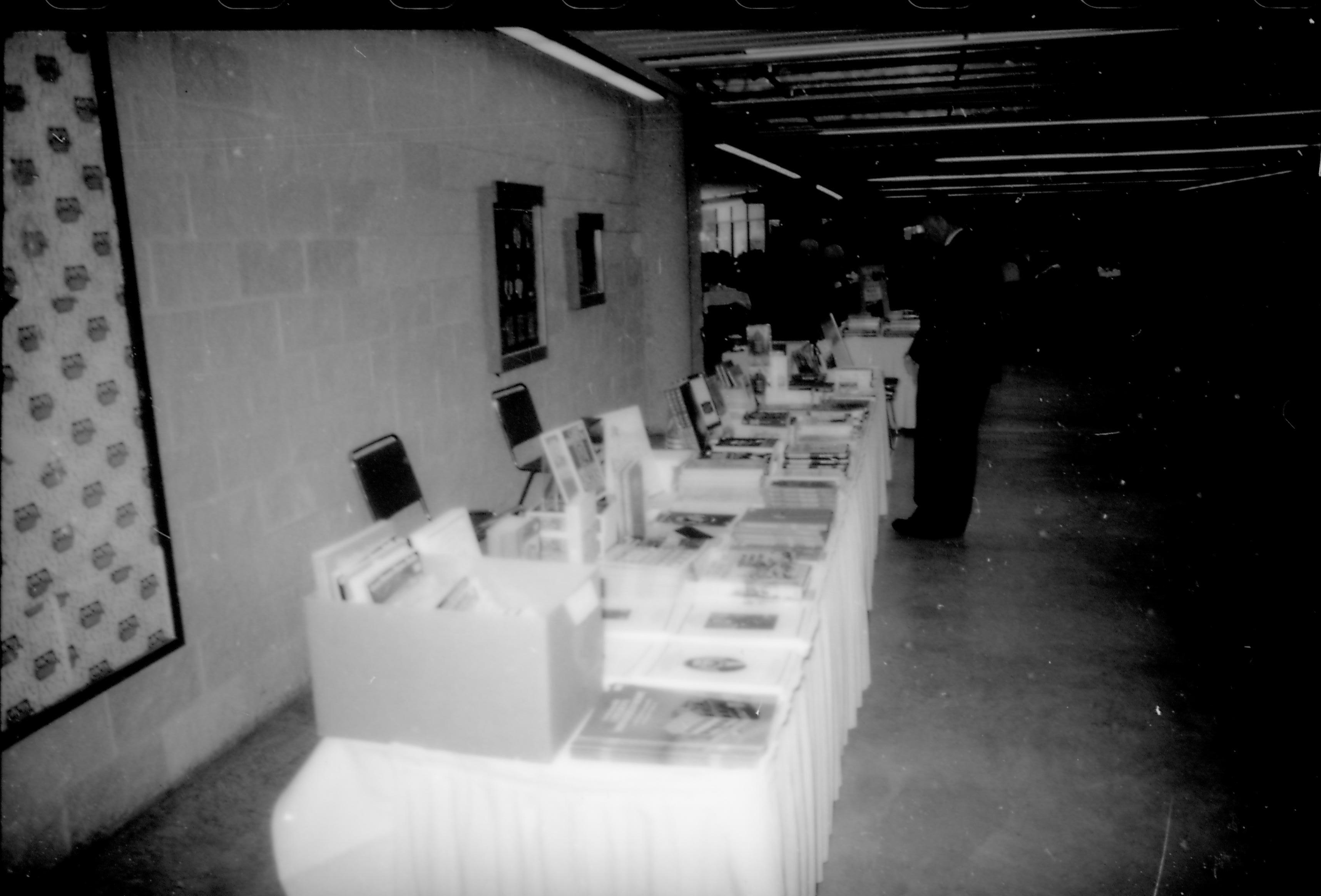 View of book table. 8th Annual Lincoln Colloquium; B Lincoln, Colloquium