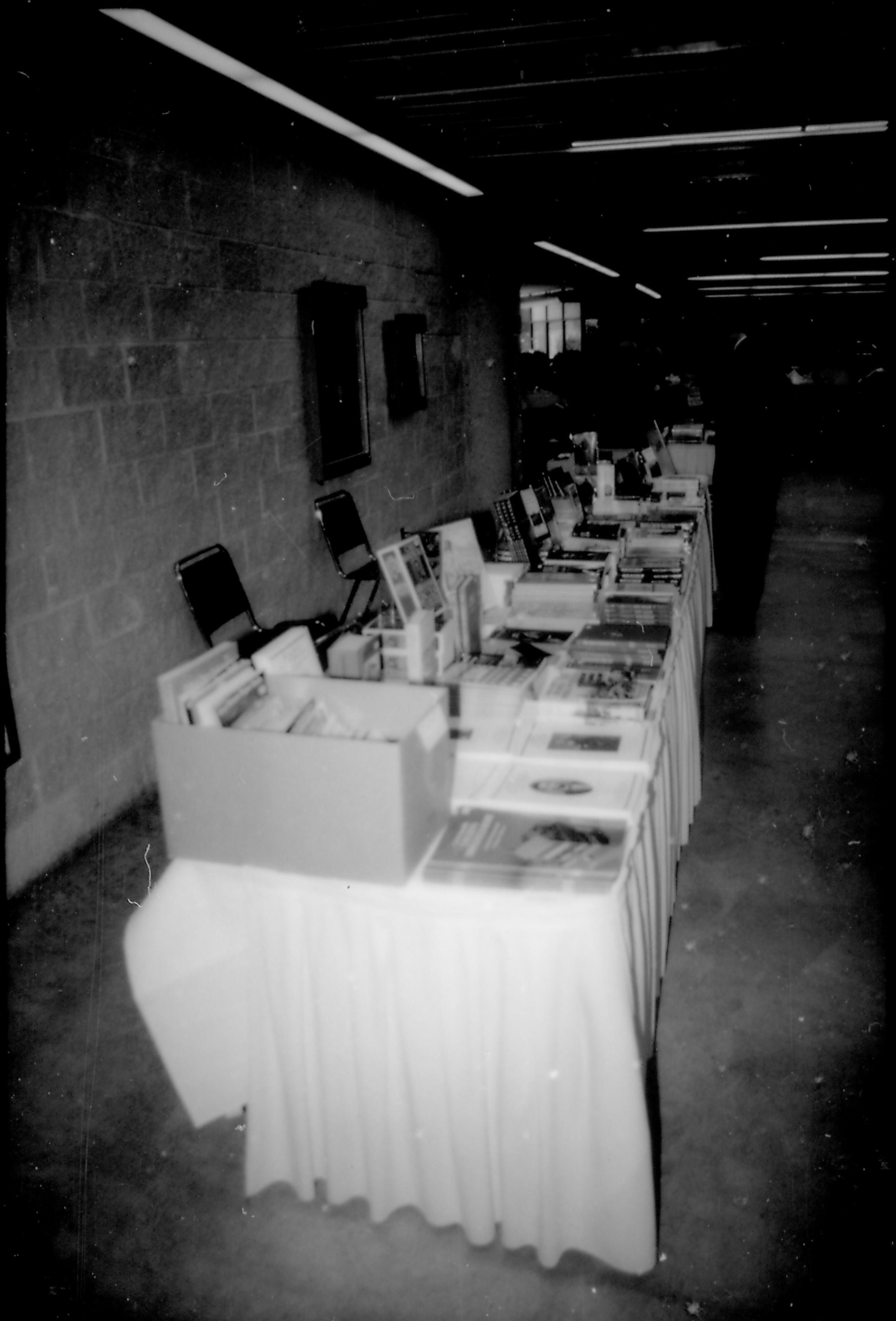 Closer view of book table. 8th Annual Lincoln Colloquium; B Lincoln, Colloquium