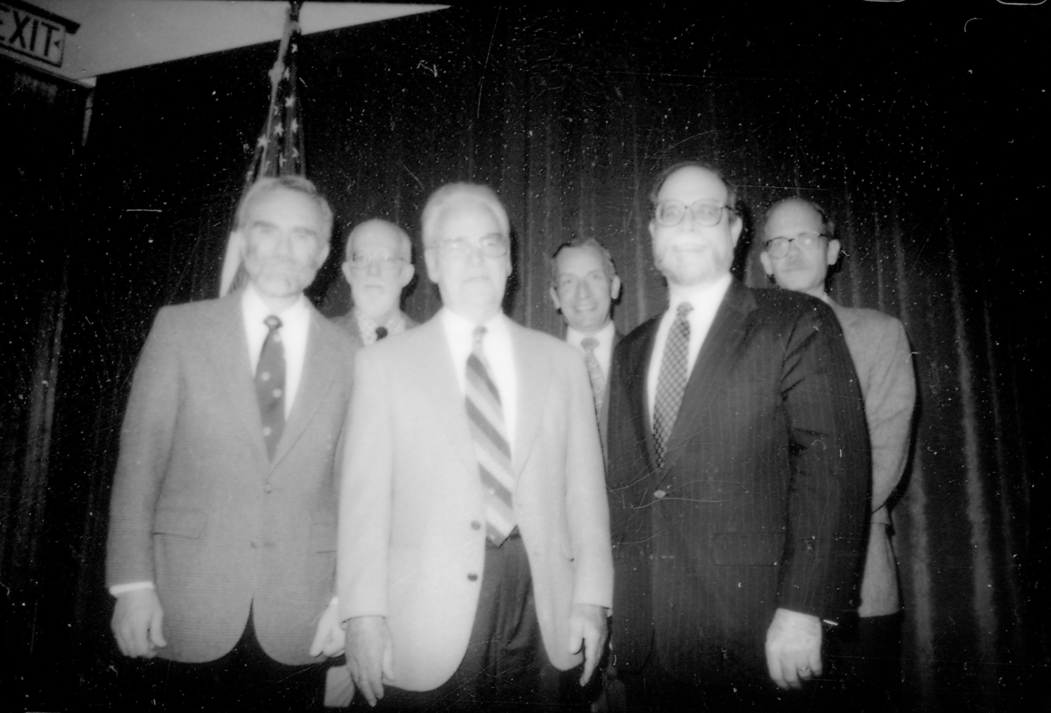 Speakers stand posing for photo. 8th Annual Lincoln Colloquium; C Lincoln, Colloquium