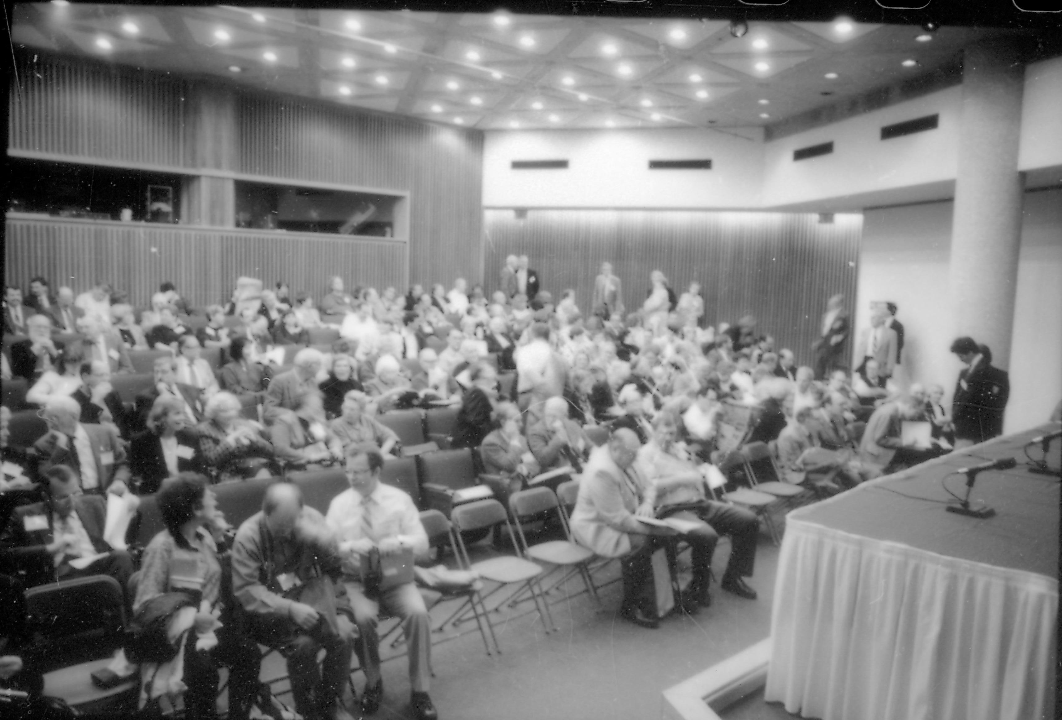 People, seated in lecture room. 8th Annual Lincoln Colloquium; C Lincoln, Colloquium