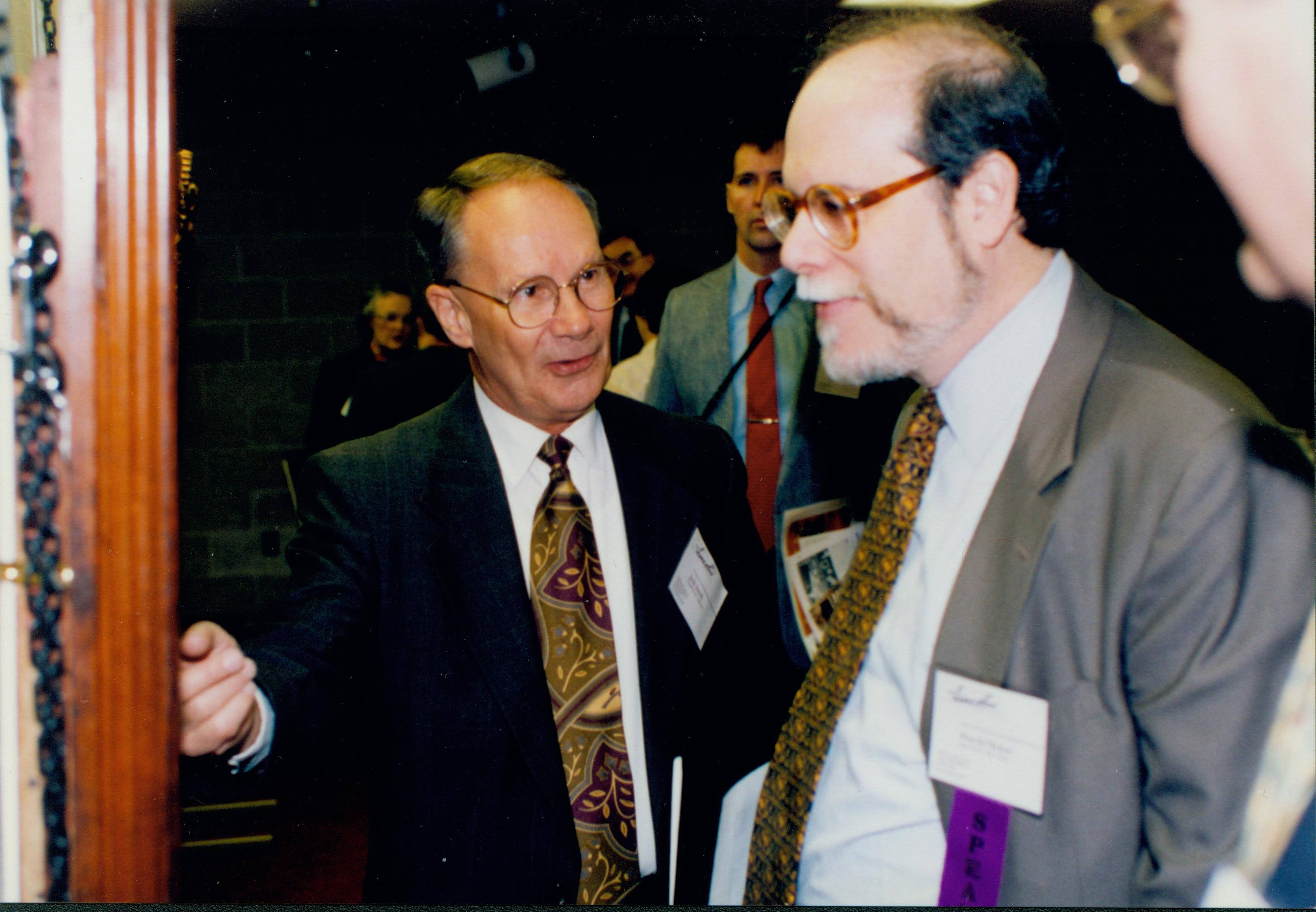 Two men talking Lincoln Colloquium Lincoln, Colloquium