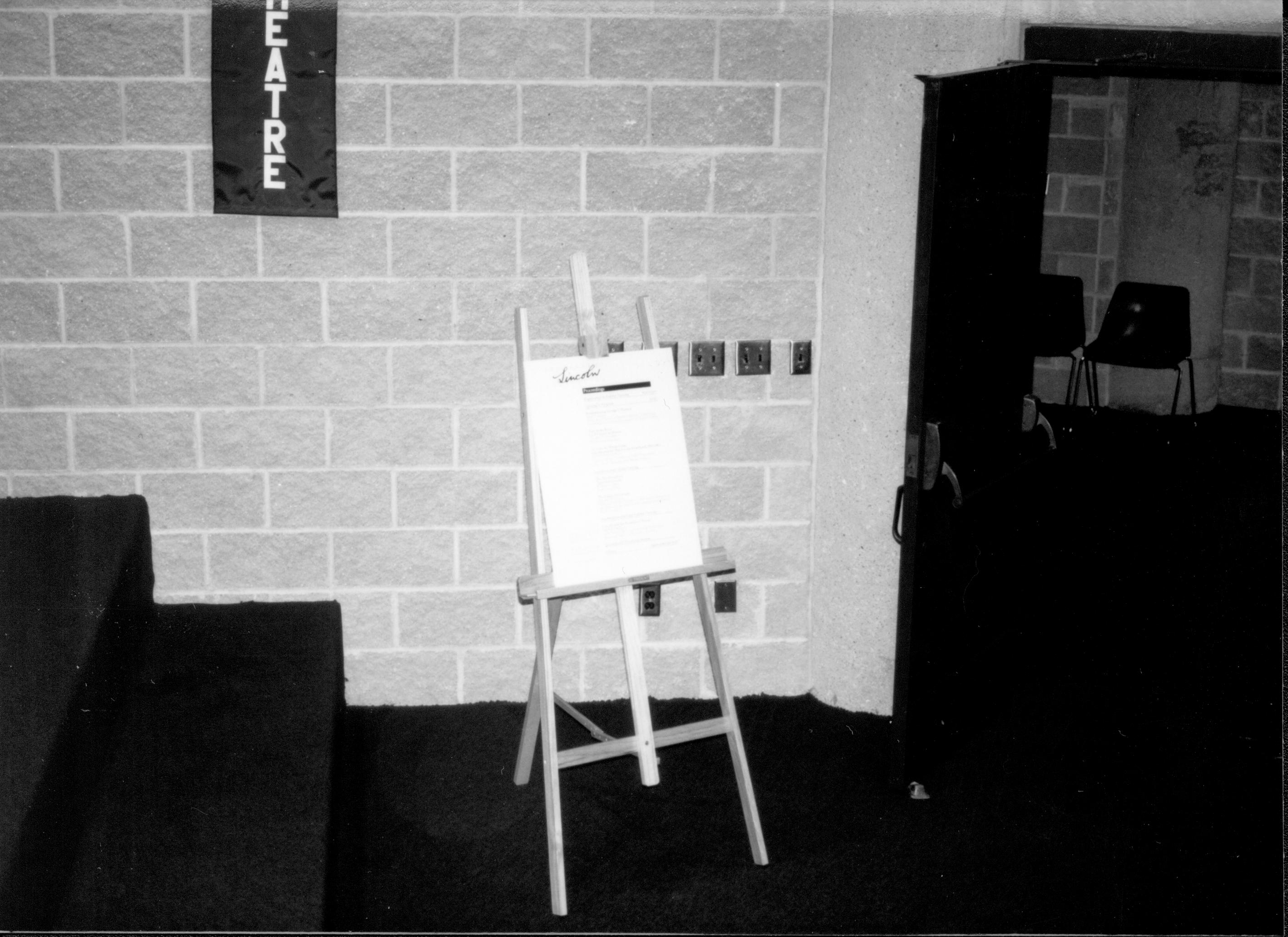 Theatre enterance. Lincoln Colloquium; UIS Roll#1, 2of4 Lincoln, Colloquium