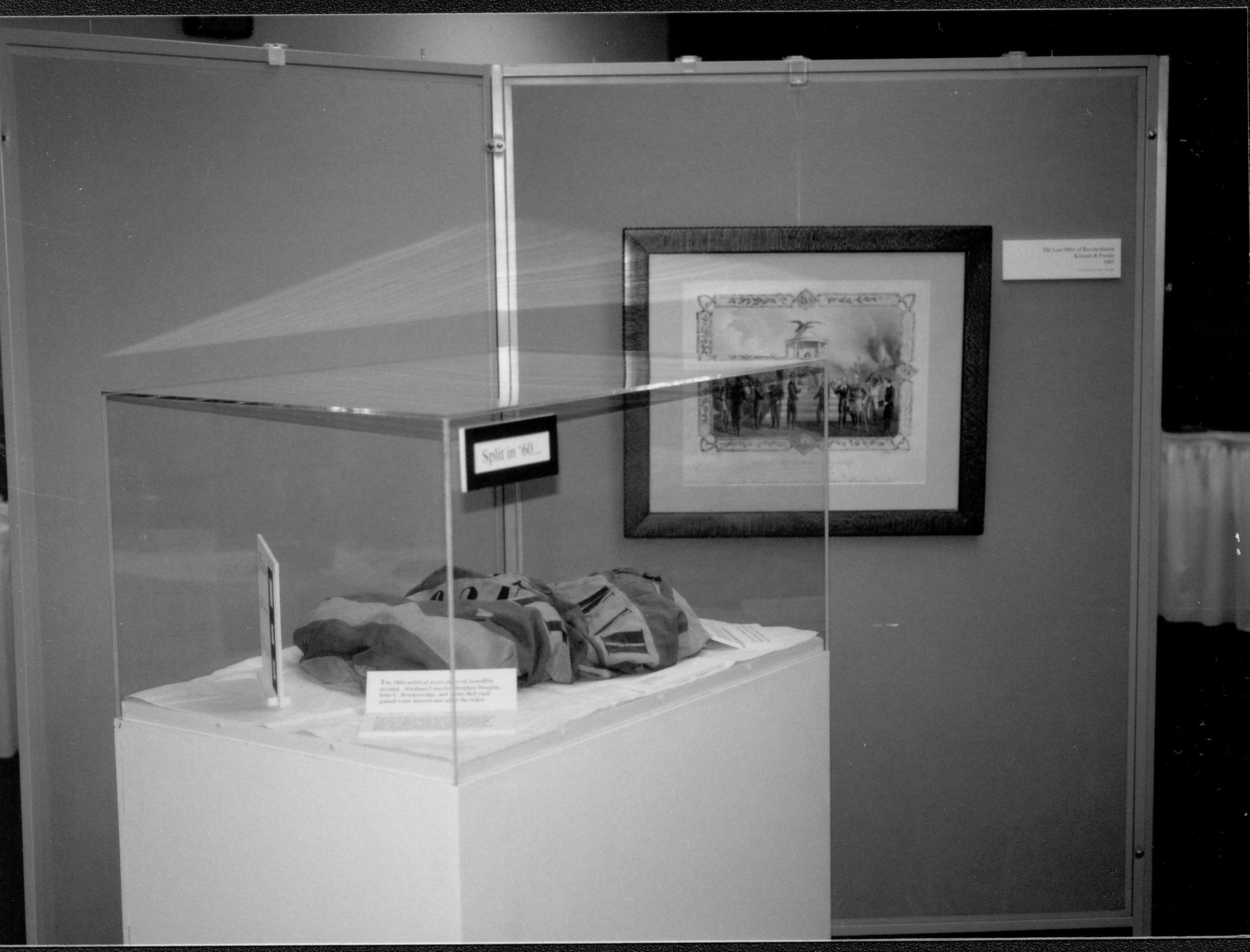 Artifact in display case. Lincoln Colloquium; UIS Roll#1, 3of4 Lincoln, Colloquium