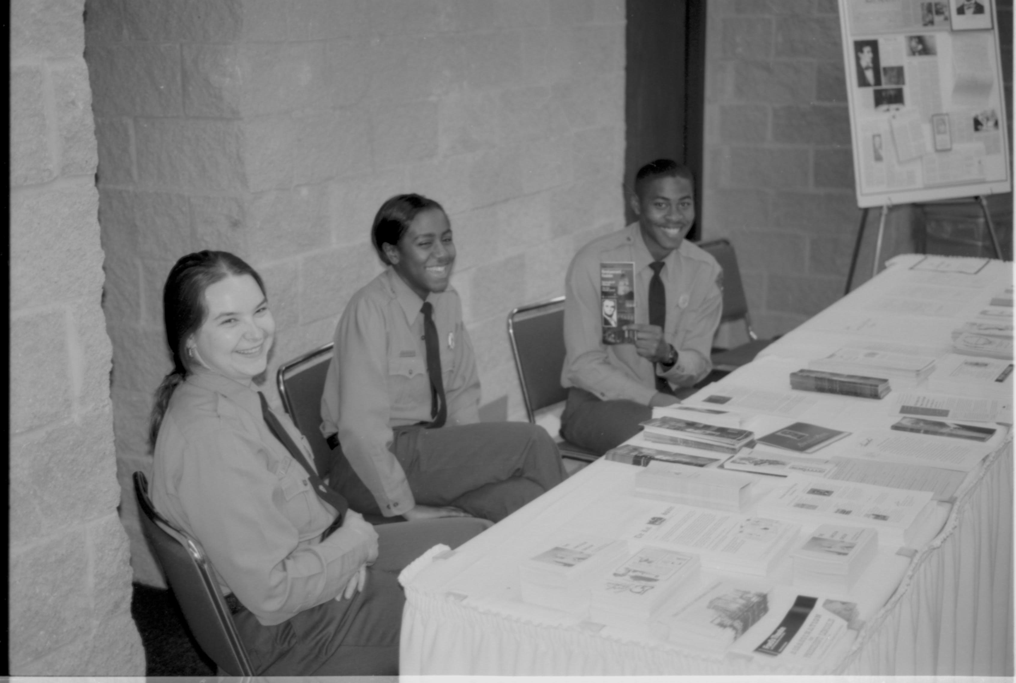 Staff sitting behind table. Lincoln Colloquium; UIS Roll#1, 4of4 Lincoln, Colloquium