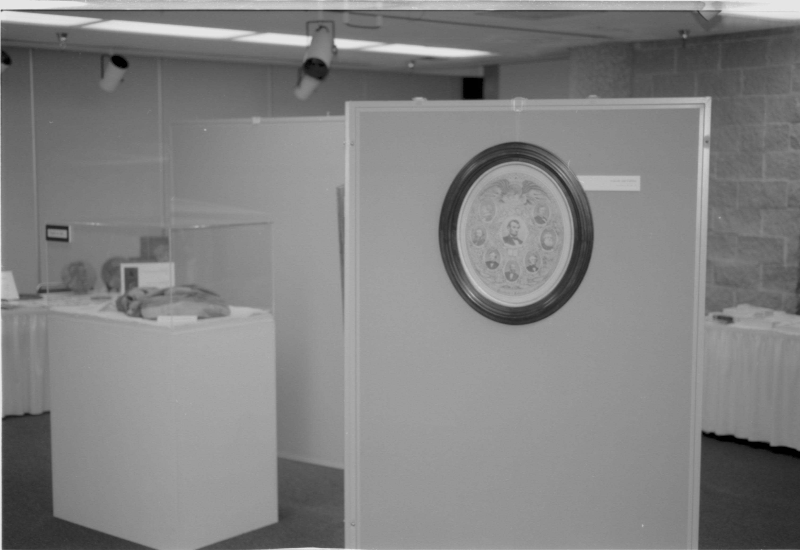 Picture of Lincoln and cabinet in oval frame. Lincoln Colloquium; UIS Roll#1, 4of4 Lincoln, Colloquium