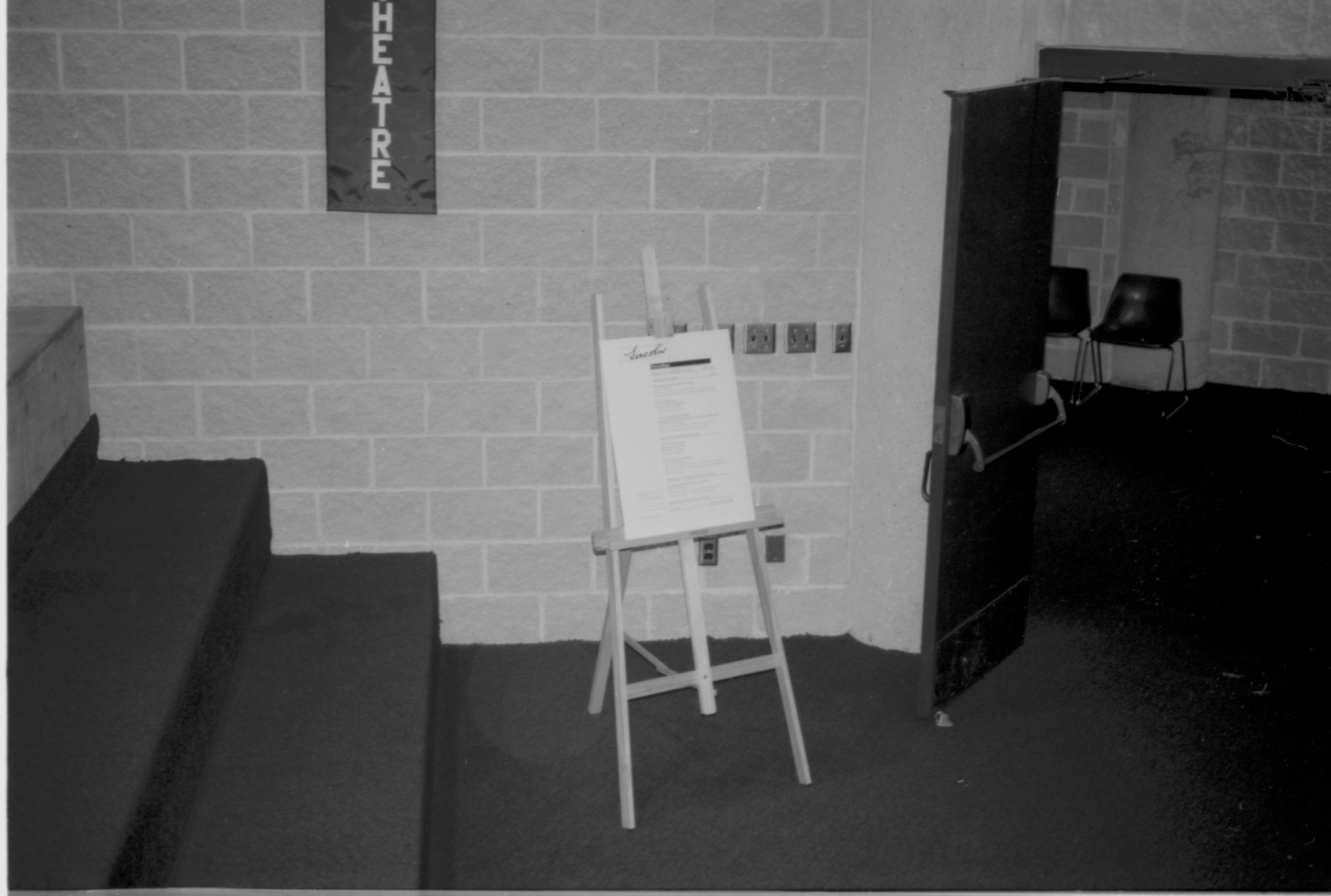 Theatre enterance. Lincoln Colloquium; UIS Roll#1, 4of4 Lincoln, Colloquium