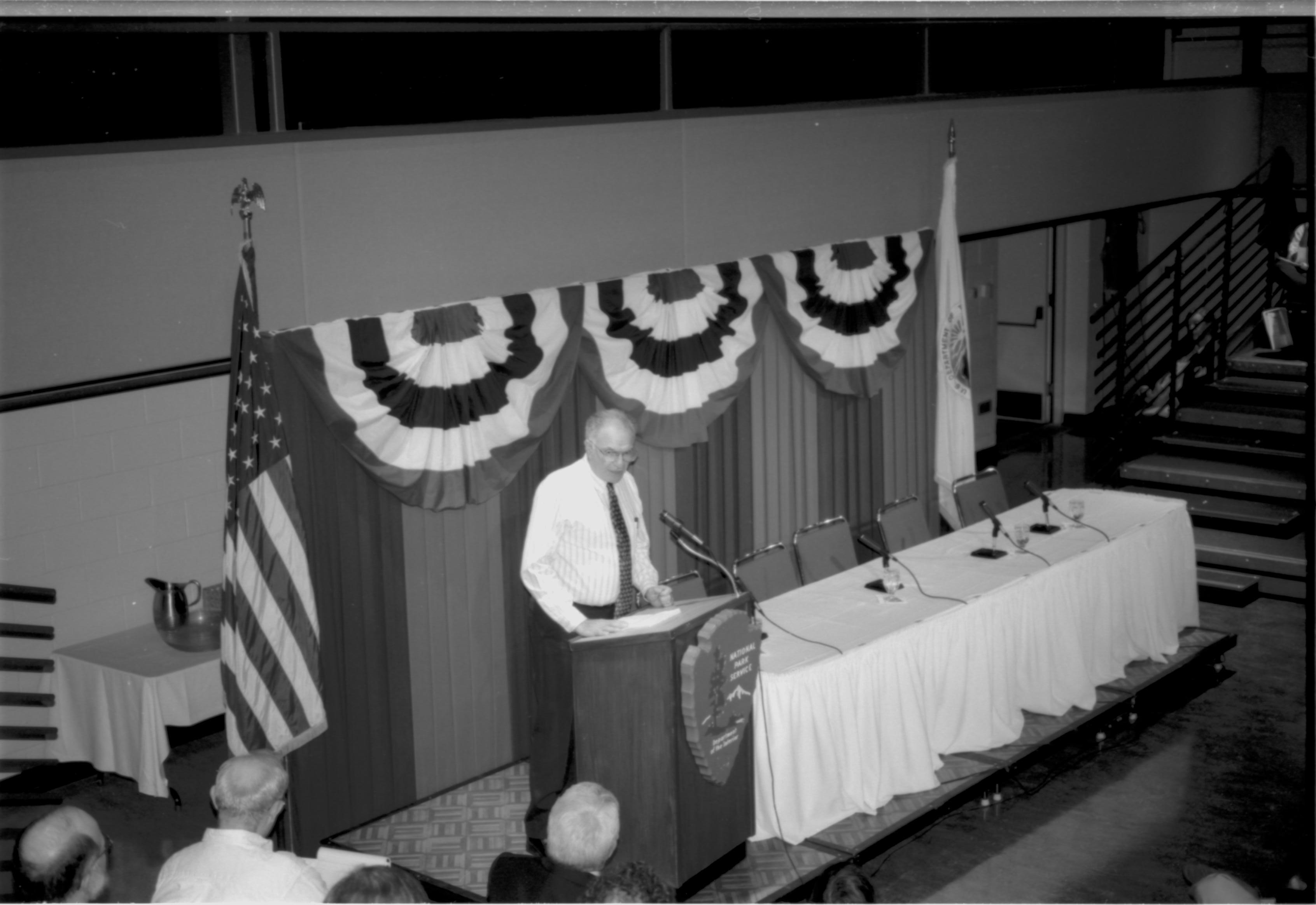 Speaker at podium Lincoln Colloquium; UIS Roll#1, 4of4 Lincoln, Colloquium