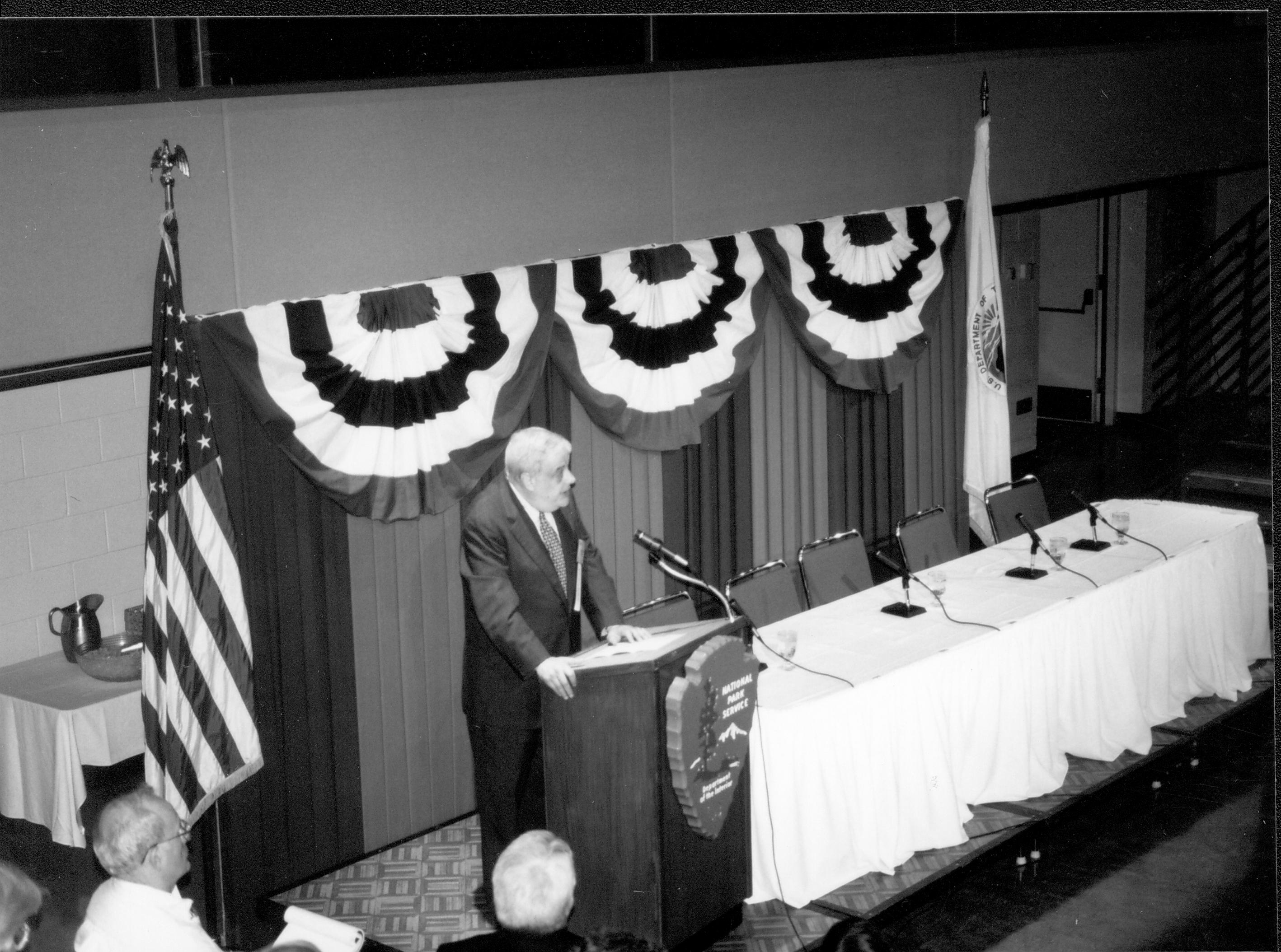 Speaker at podium. Lincoln Colloquium; UIS Roll#2, 1of4 Lincoln, Colloquium