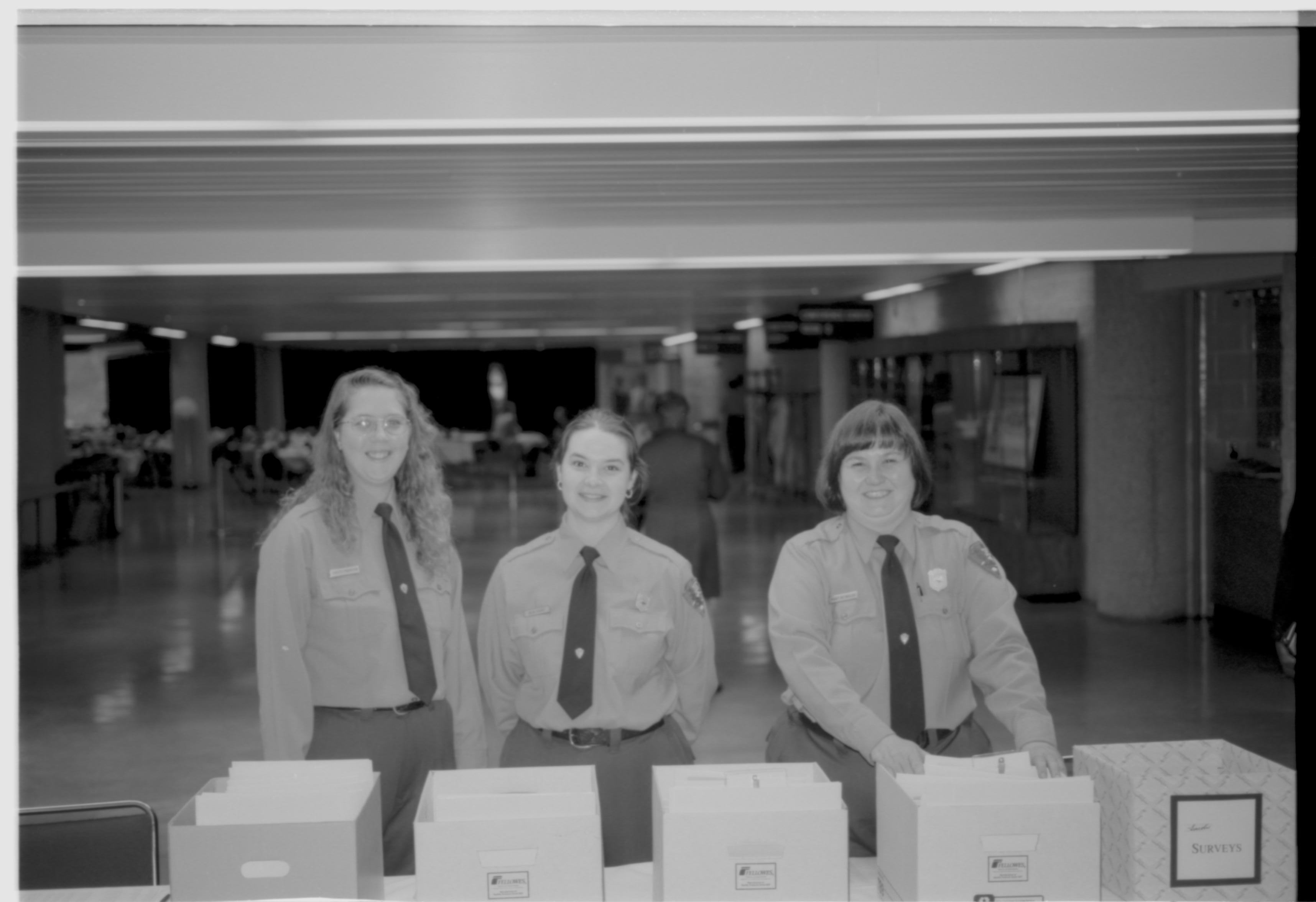 Three Rangers standing behind boxes Lincoln Colloquium; UIS Roll#2, 4of4 Lincoln, Colloquium