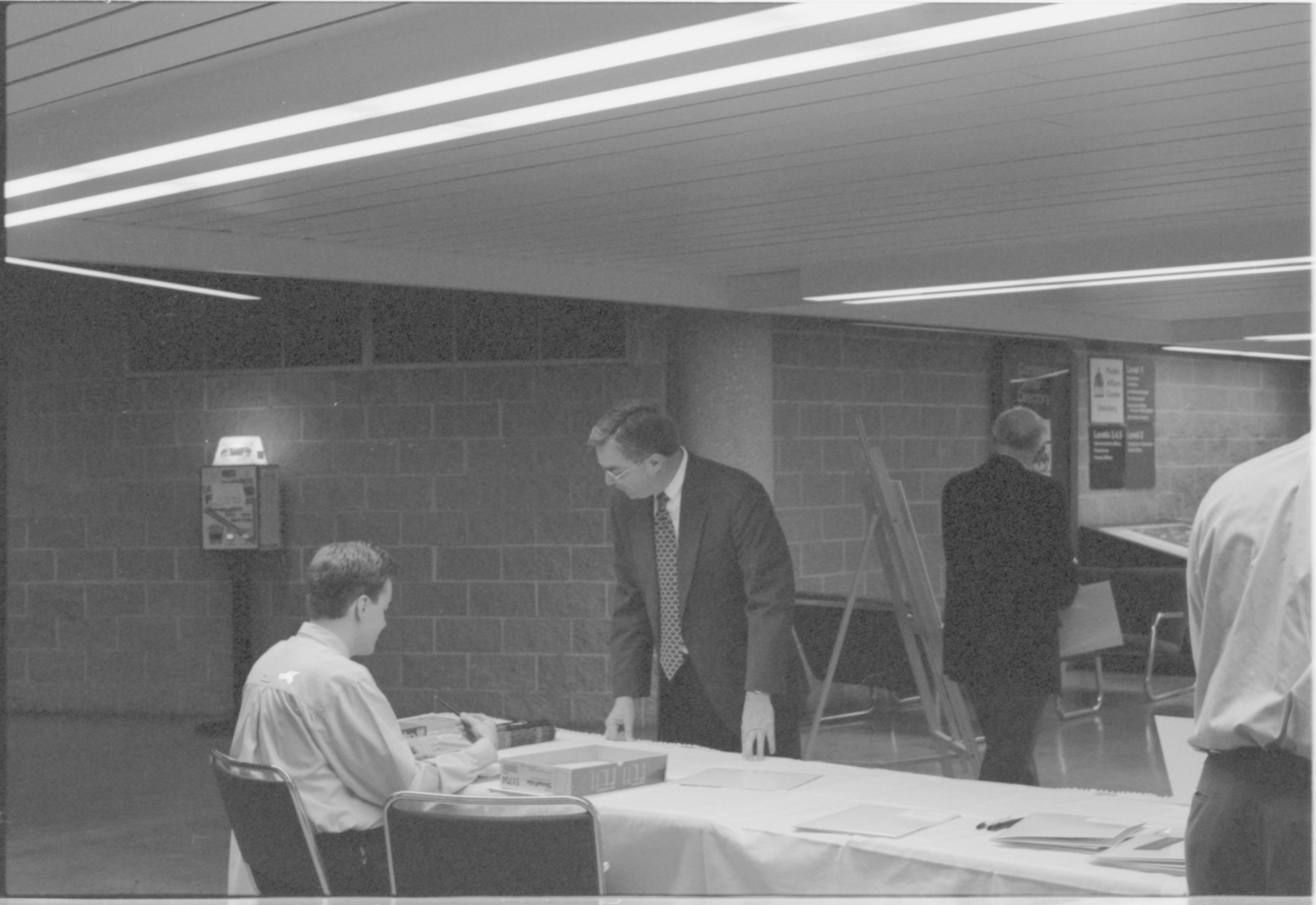 Superintendent Hellmers arrival and check-in 1-1997 Colloq (b/w) Colloquium, 1997