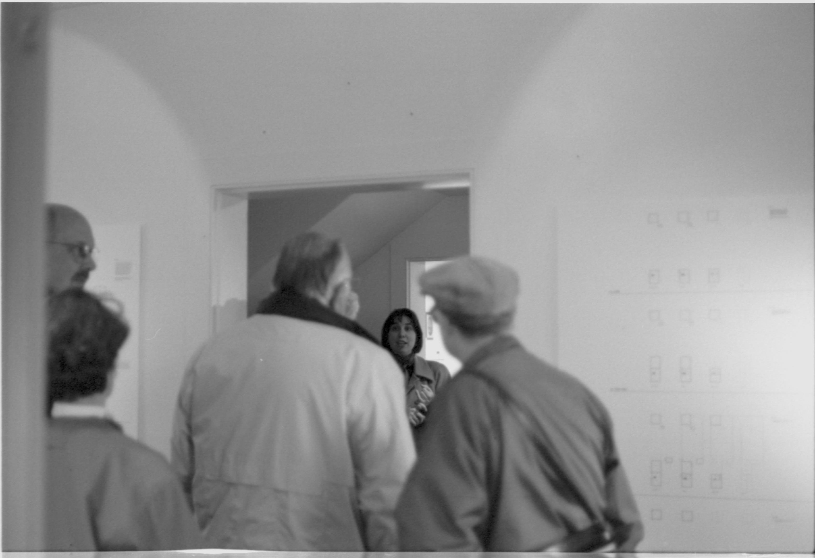 Ranger giving tour to guests 3-1997 Colloq (b/w); 25 Colloquium, 1997