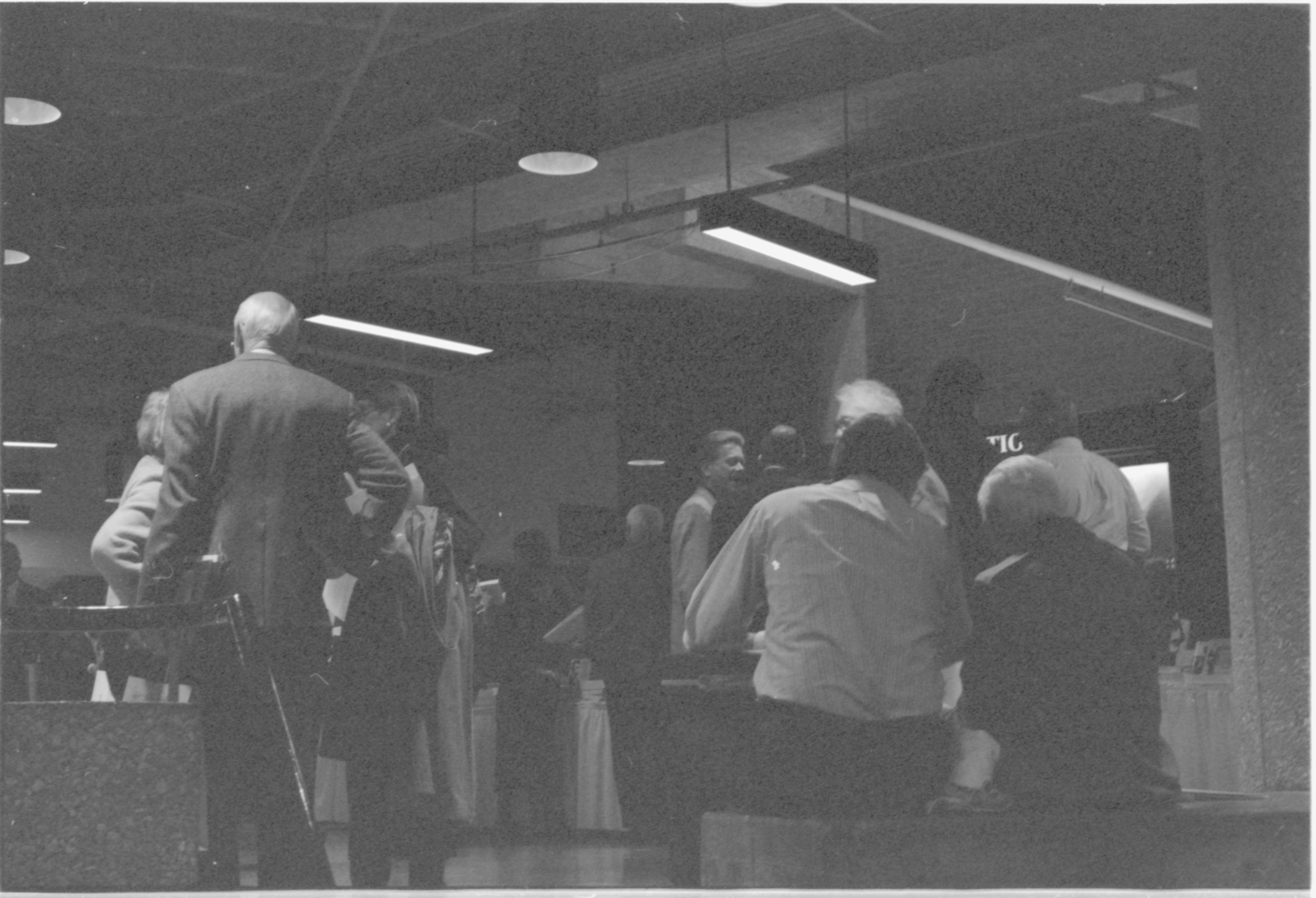 Guests in gathering hall 4-1997 Colloq (b/w); 2 Colloquium, 1997