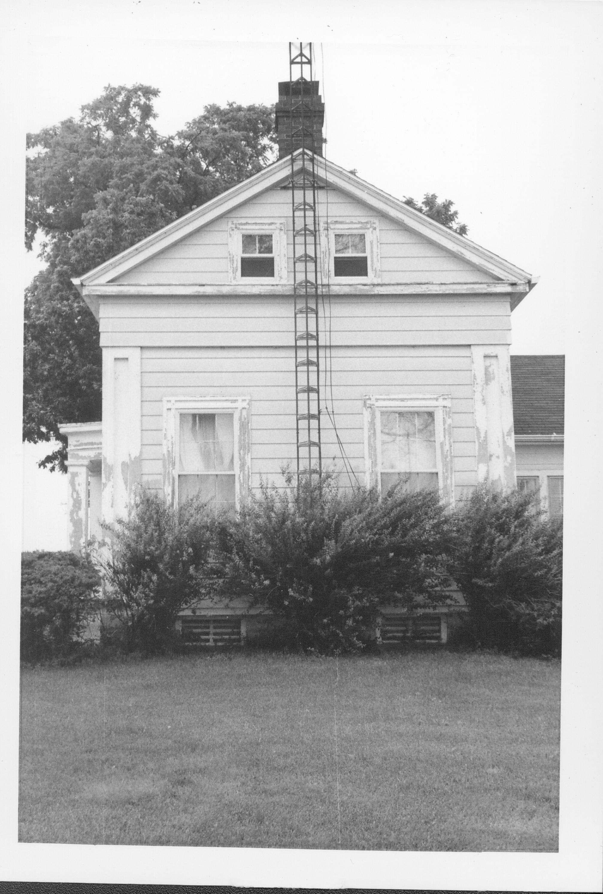 Full end view of white house, TV tower. Gardner-McMillan