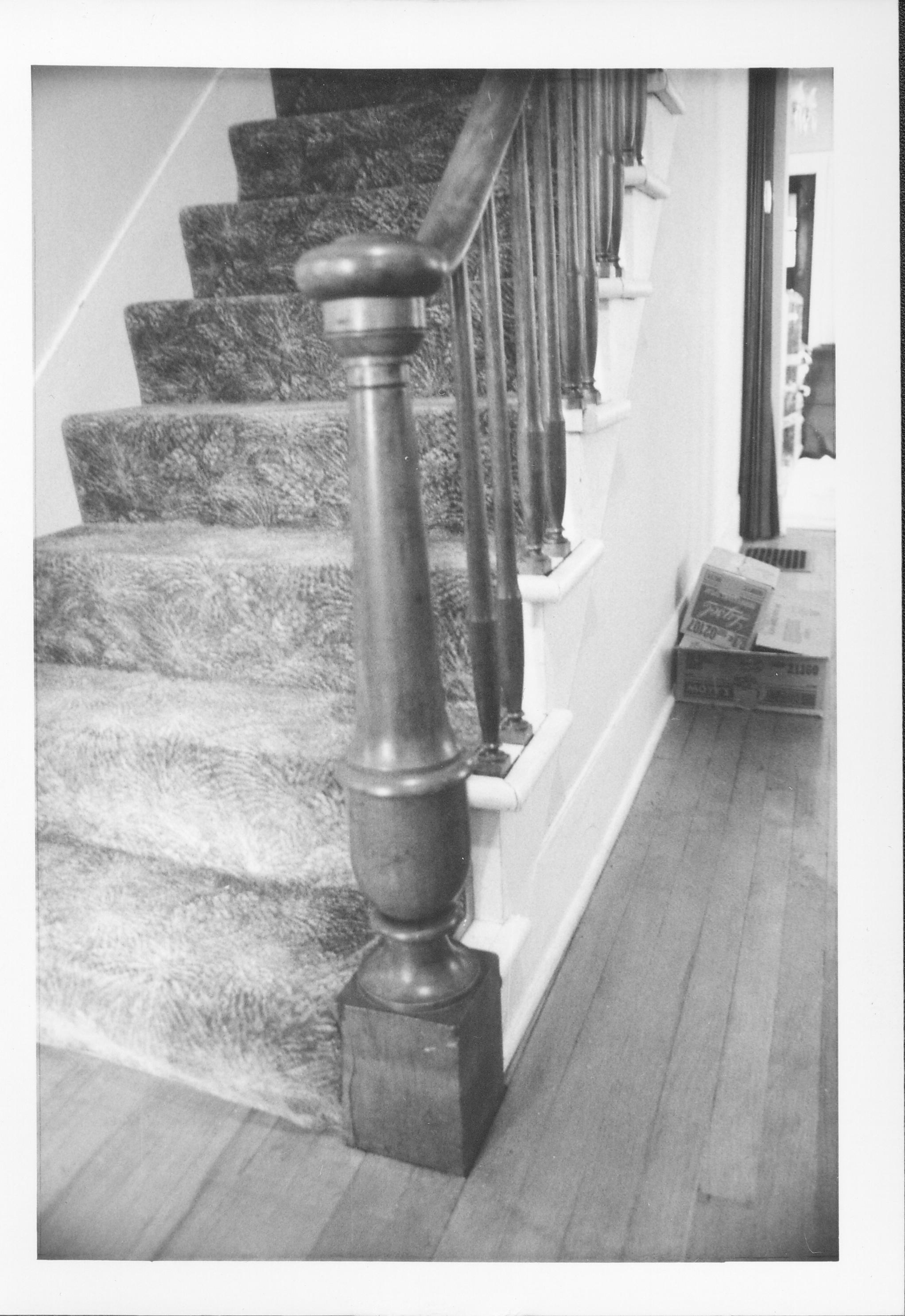 Looking up carpeted stairway Gardner-McMillan