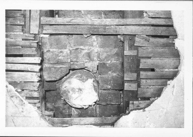 Condell House, interior brick work. Condell, Lath Work