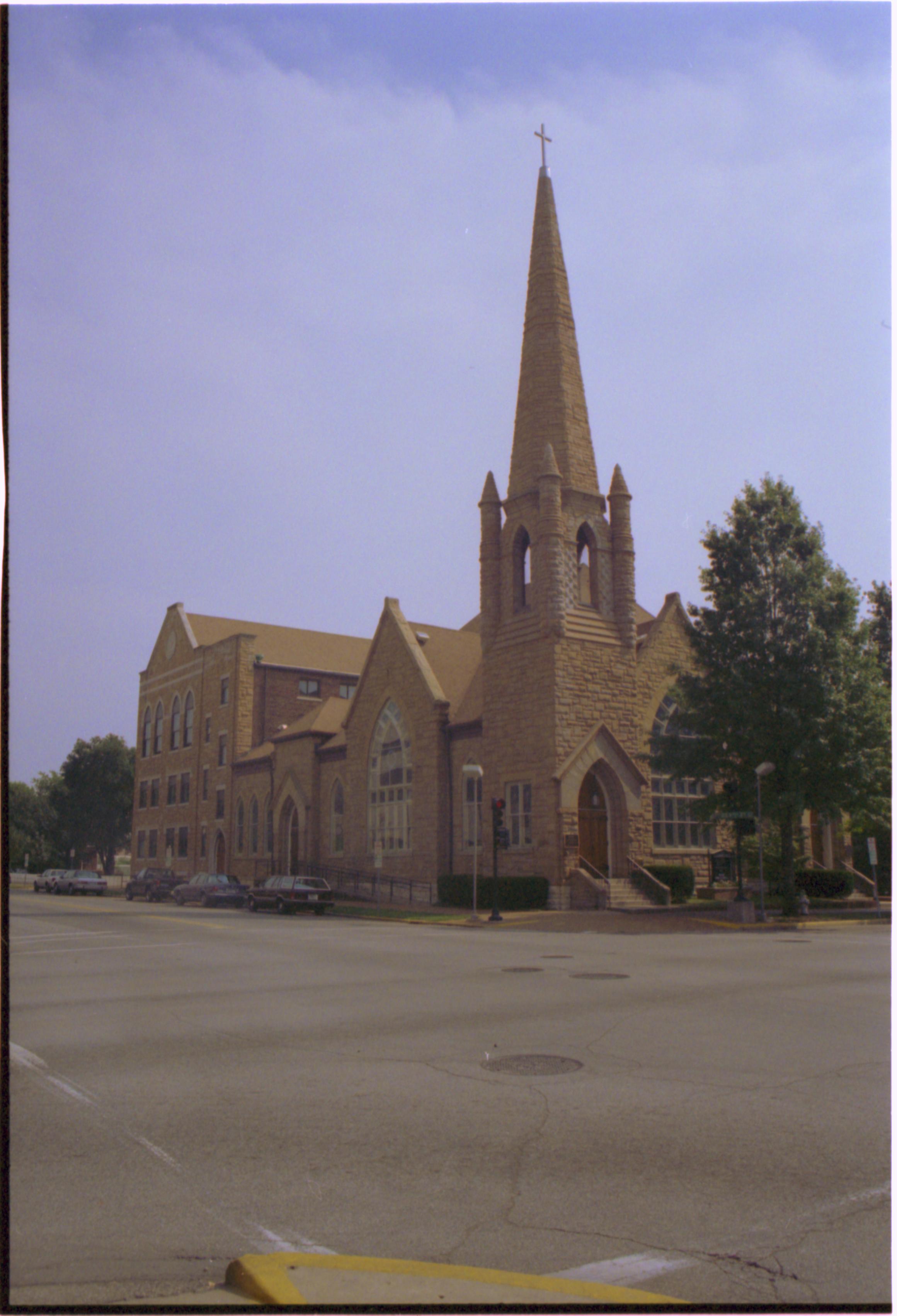 Church (front and side) from distance Grace Lutheran Church