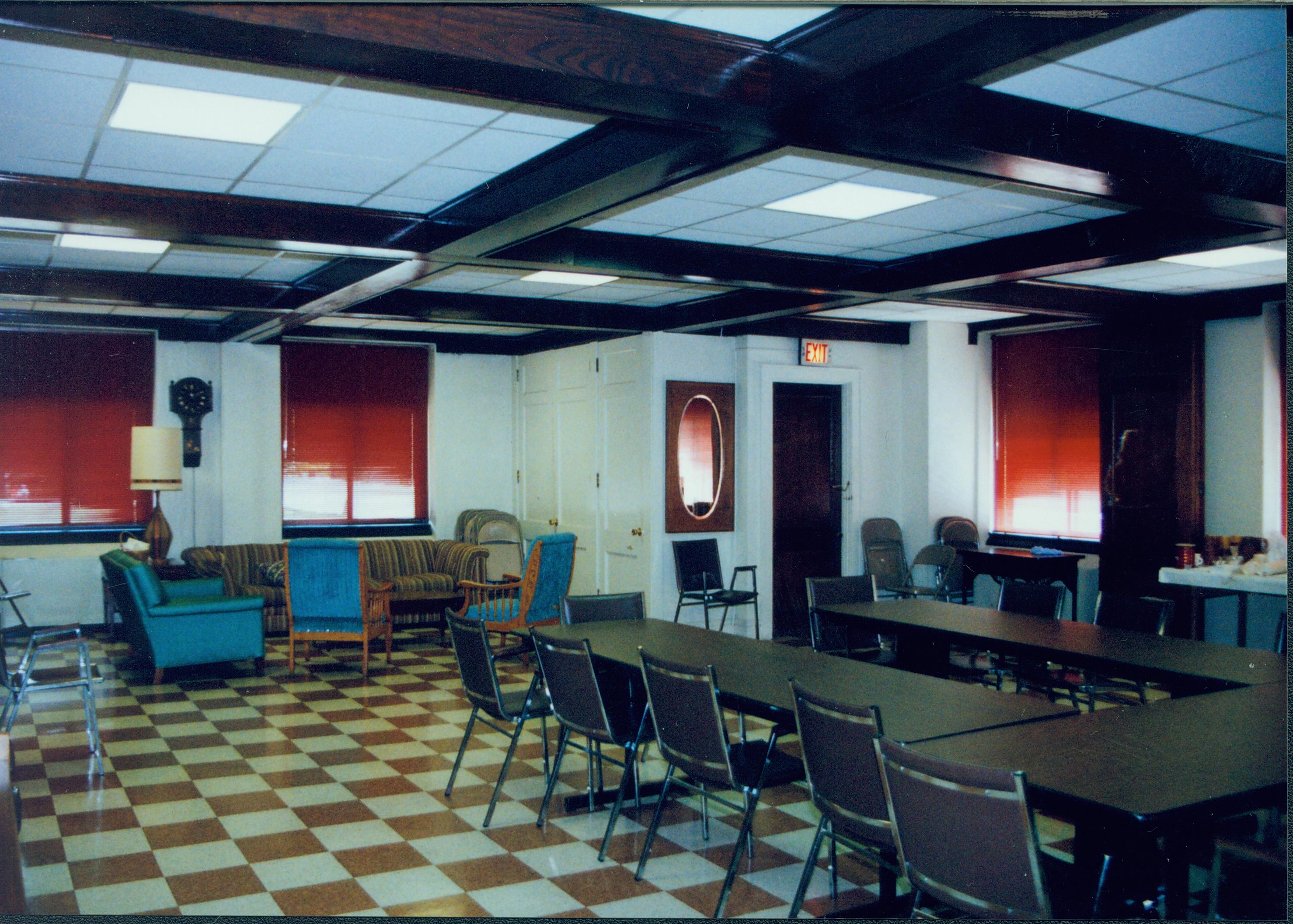 Tabels and chairs in large room. Grace Lutheran Church