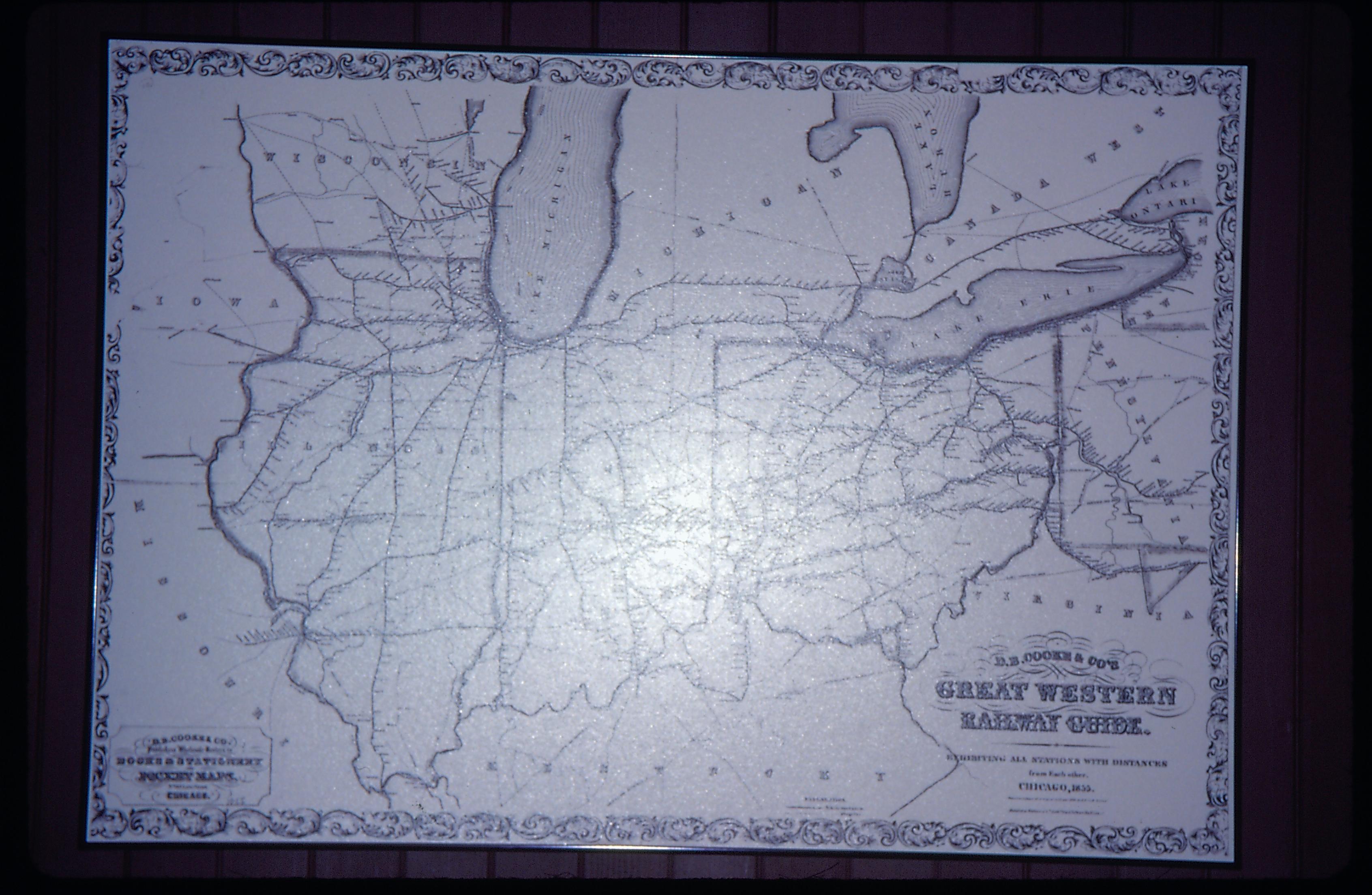 Great Western Railway Guide map. Great Western Depot, Train Station