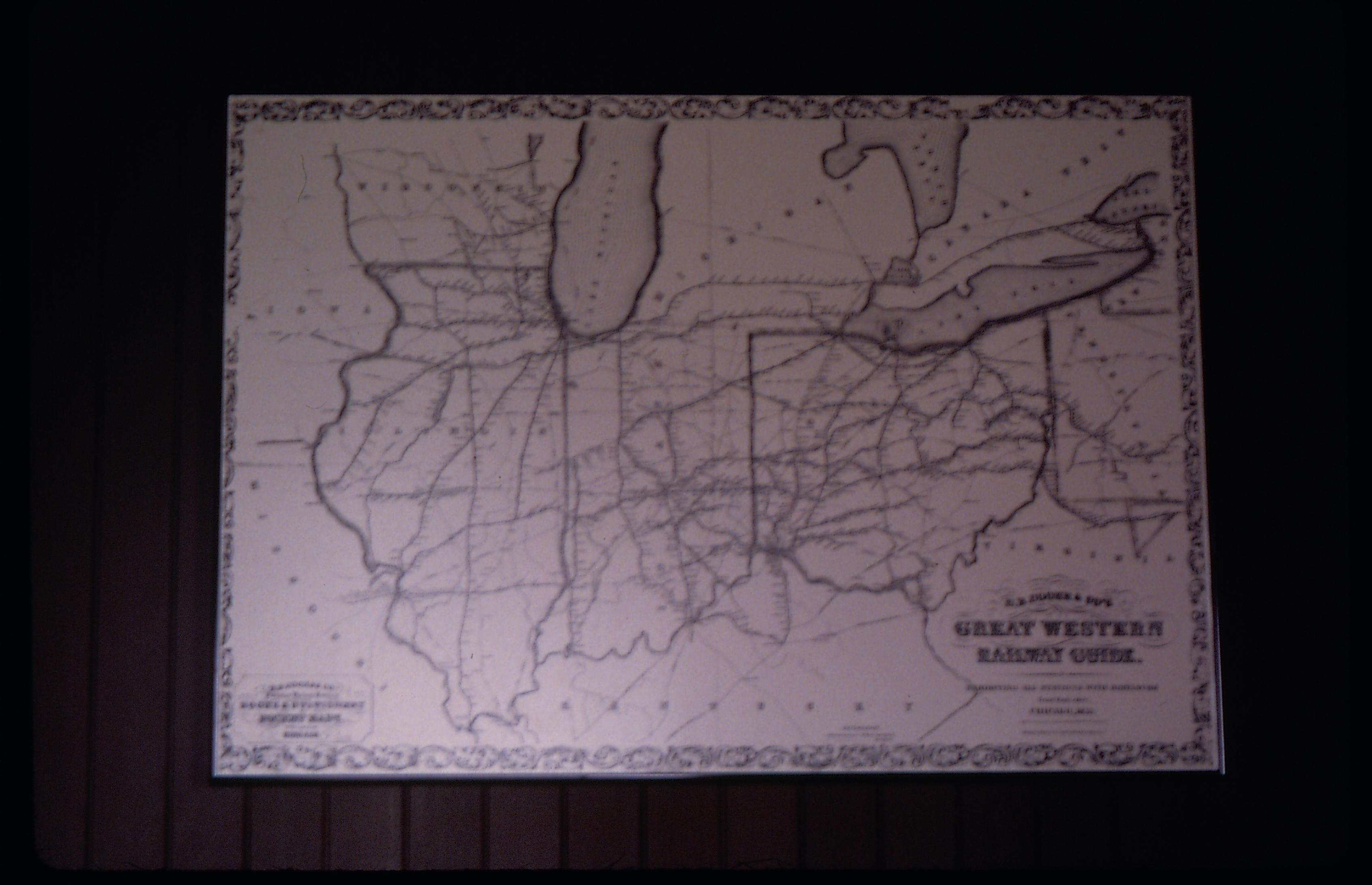 Great Western Railway Guide map. Great Western Depot, Train Station