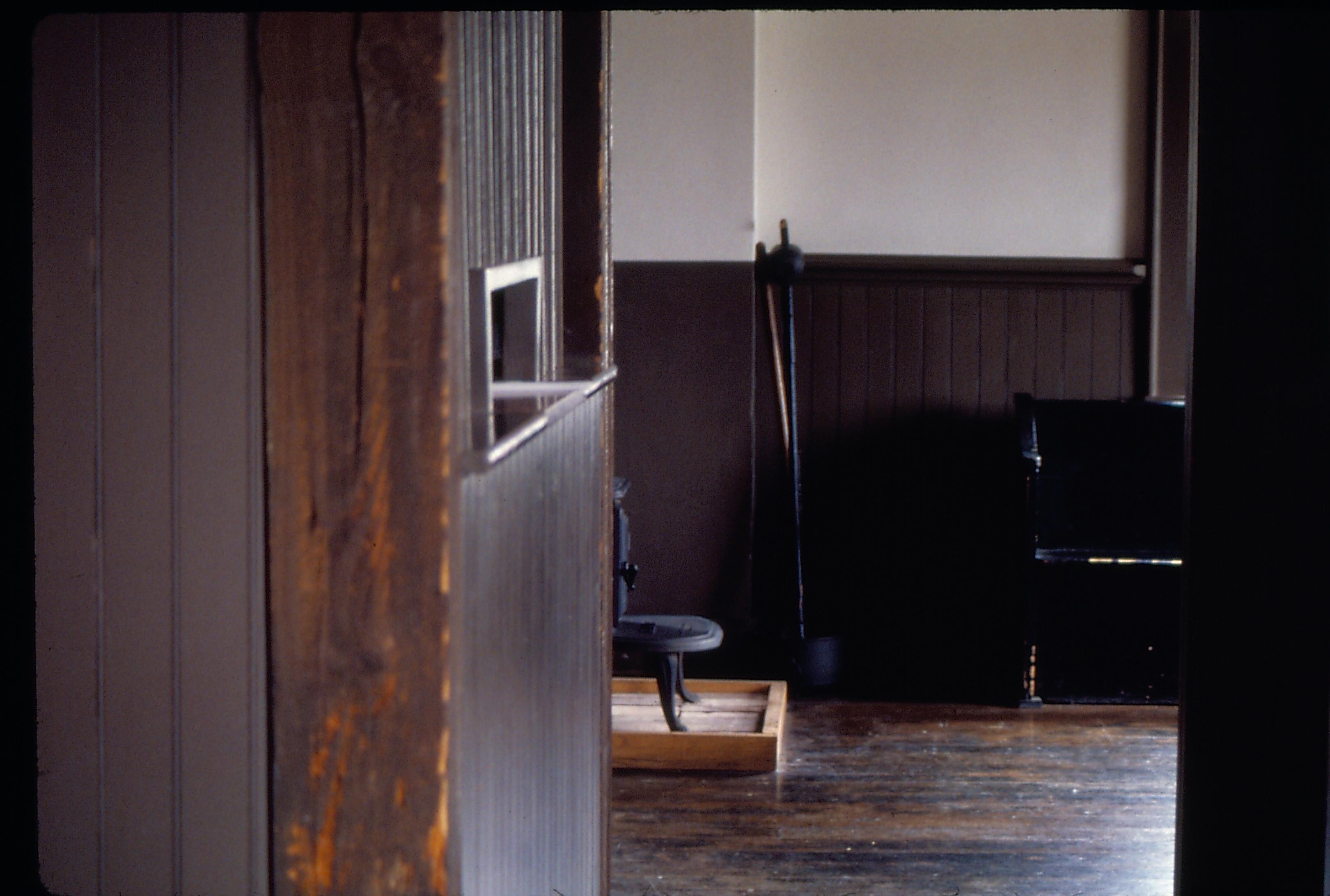 Looking into room with ticket cage. Great Western Depot, Train Station