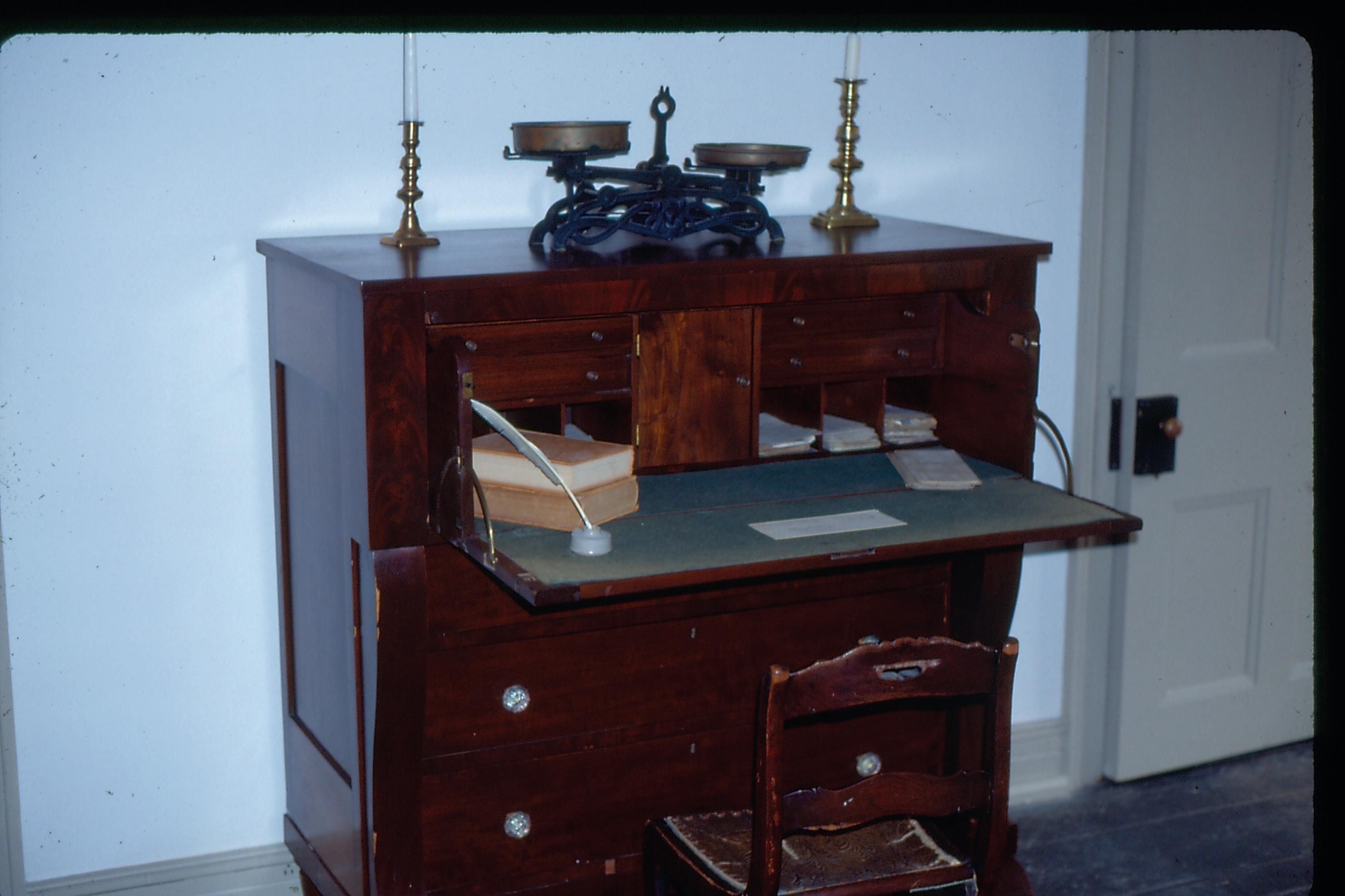 Lincoln-Herndon Law Offices Desk with scale on top. Law Office