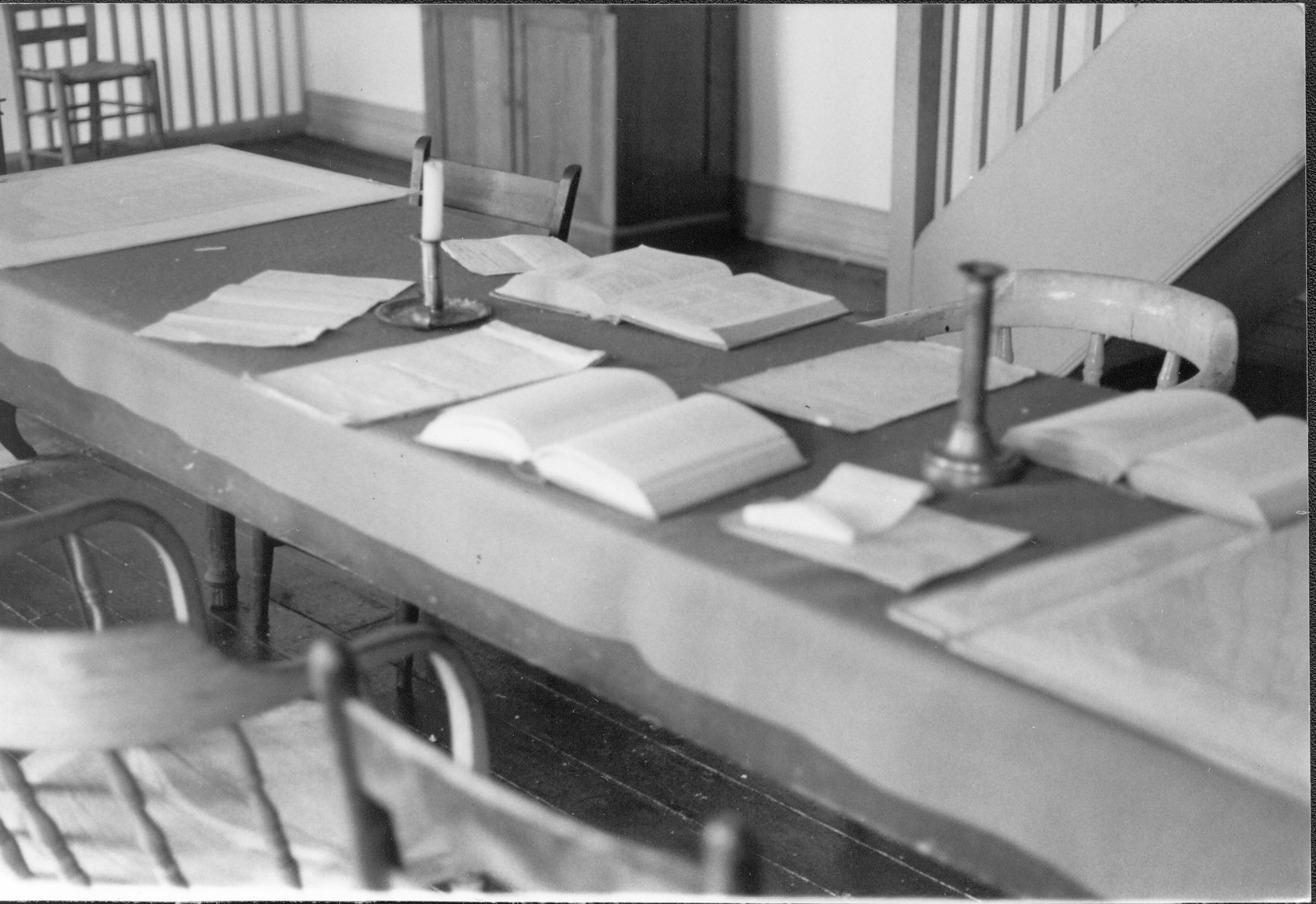 Table with books and papers. Law Office