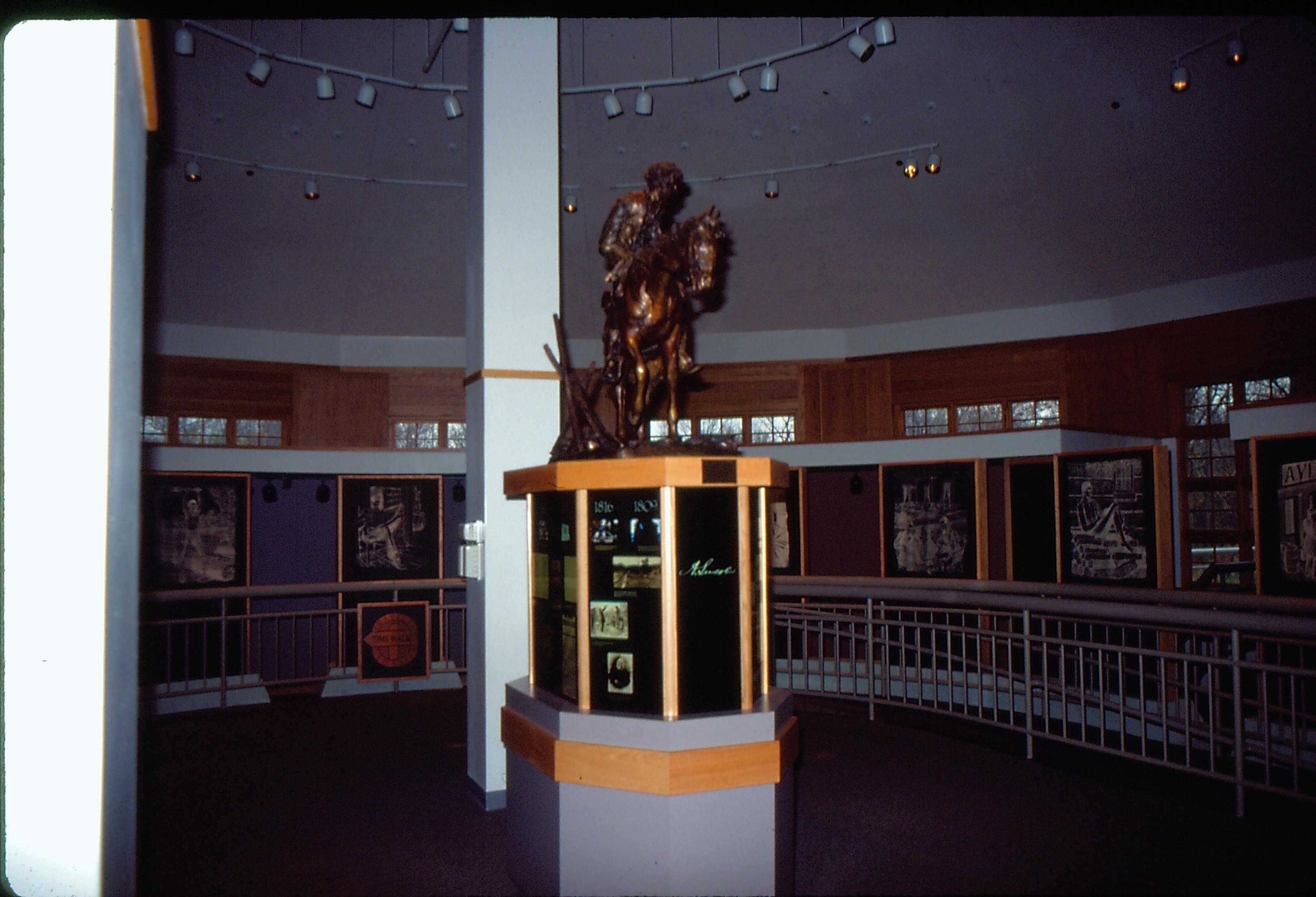 New Salem-Lincoln on horse. Sculpture in Visitors Center New Salem