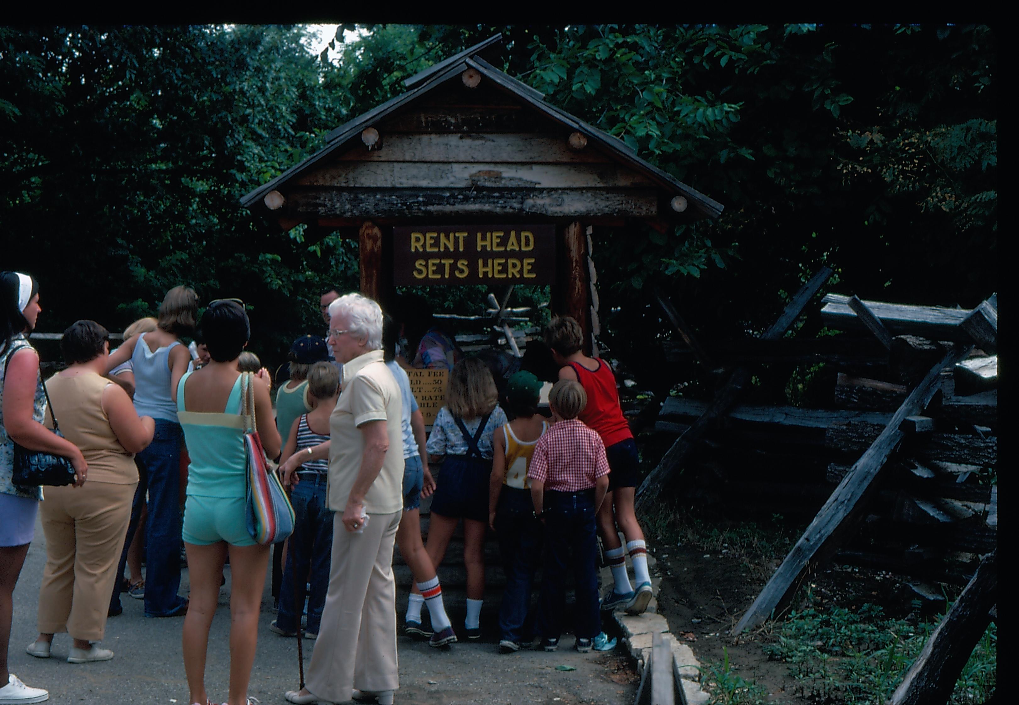 Tape Player Rental Booth - New Salem - July 1976 New Salem