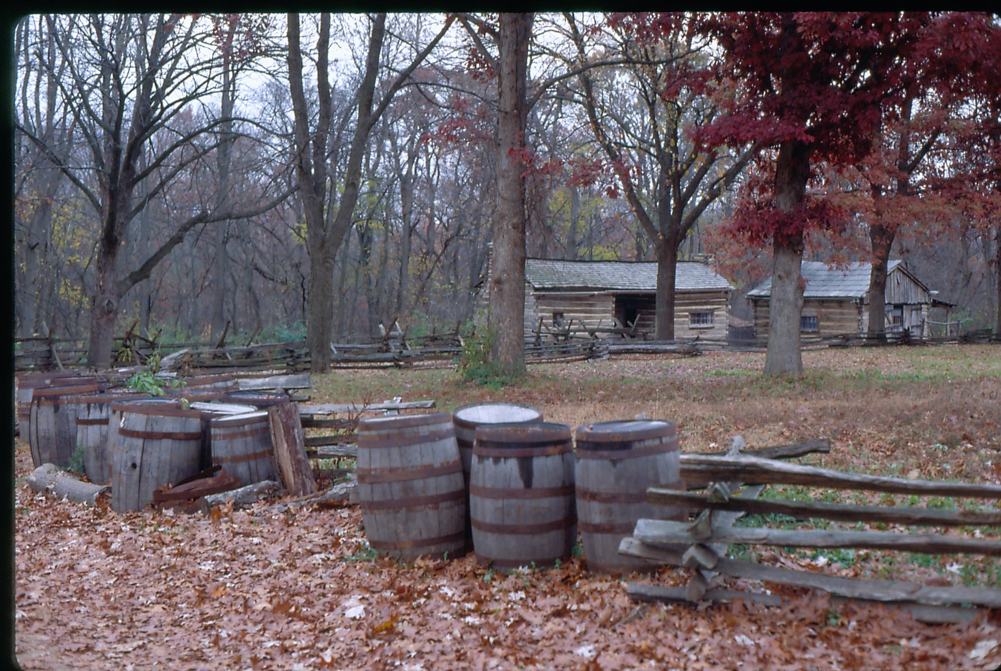 Miller-Kelso cabins; Miller blacksmith shop. New Salem