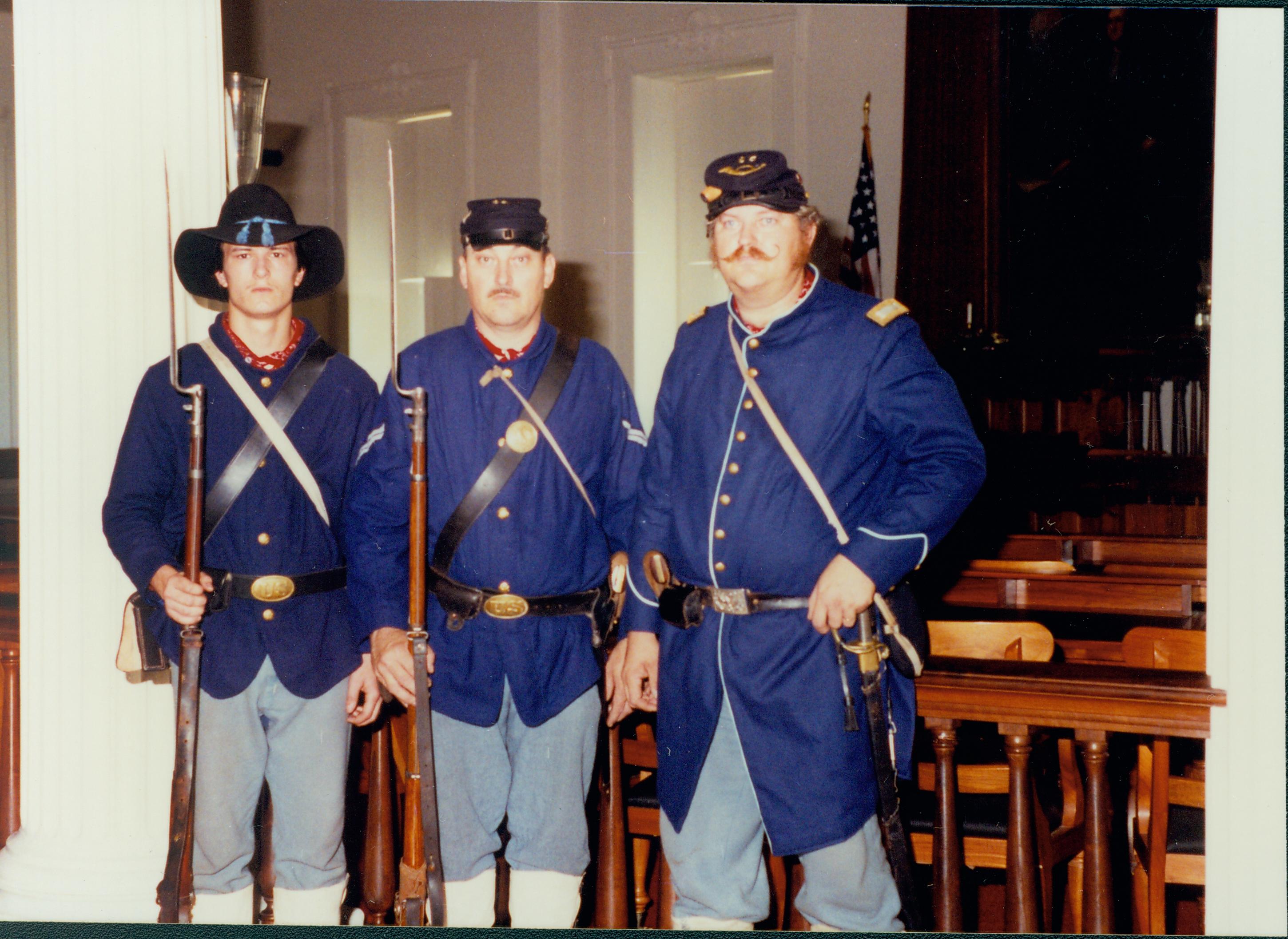 Three reenactors standing  Reenactors at Old State Capitol Old State Capitol, Decorations