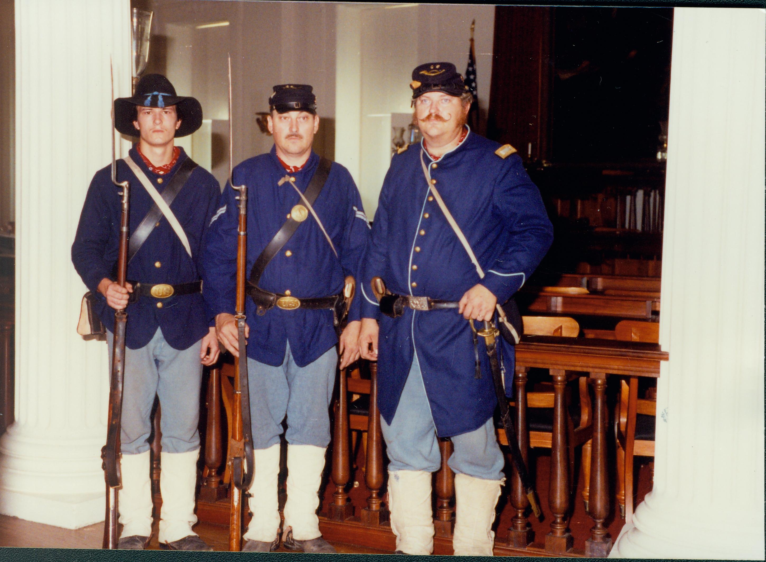 Three reenactors standing  Reenactors at Old State Capitol Old State Capitol, Decorations