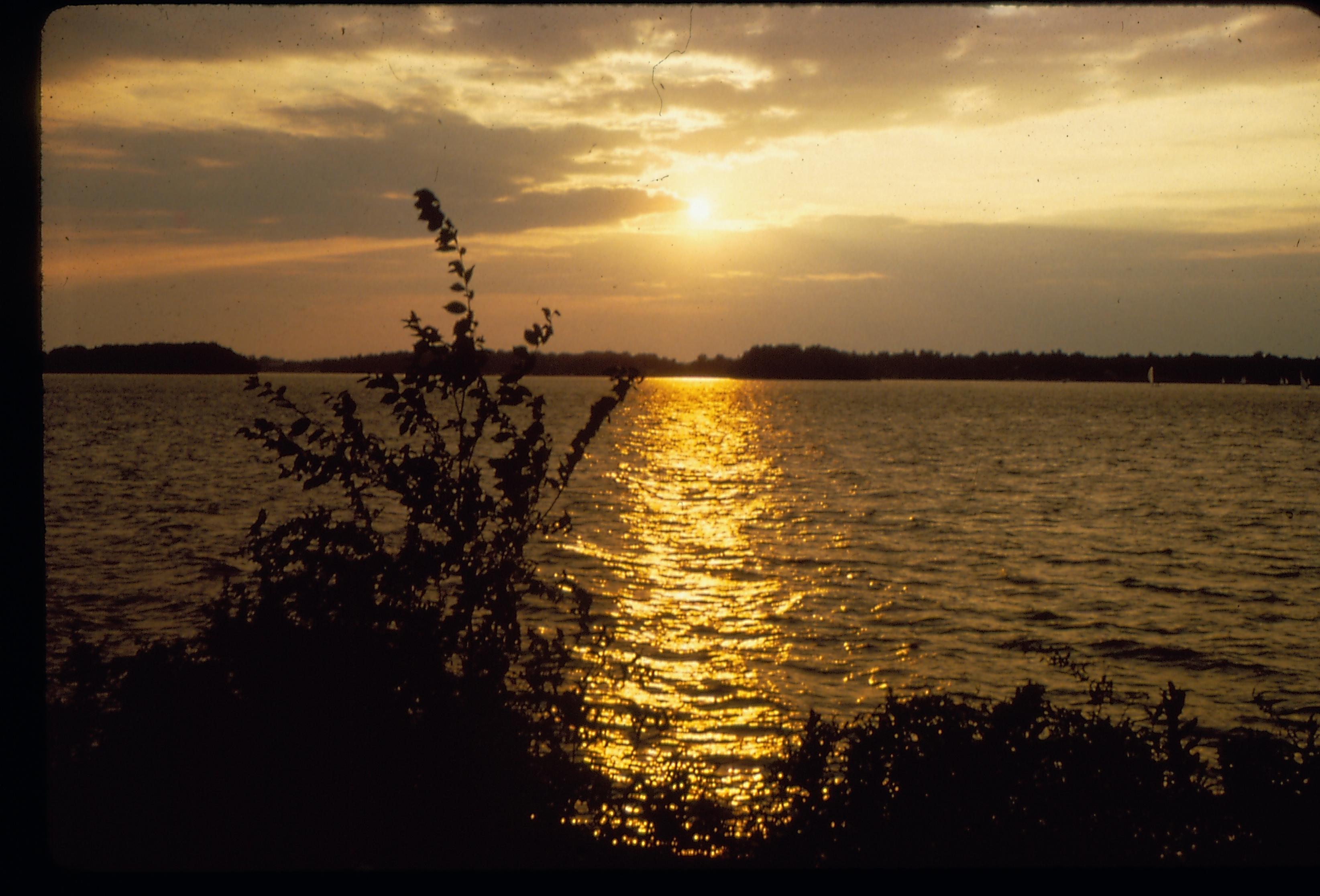 Sunset on Lake Springfield taken from Lincoln Memorial Garden shore Lincoln Mem. Gardens Lincoln, Memorial, Garden