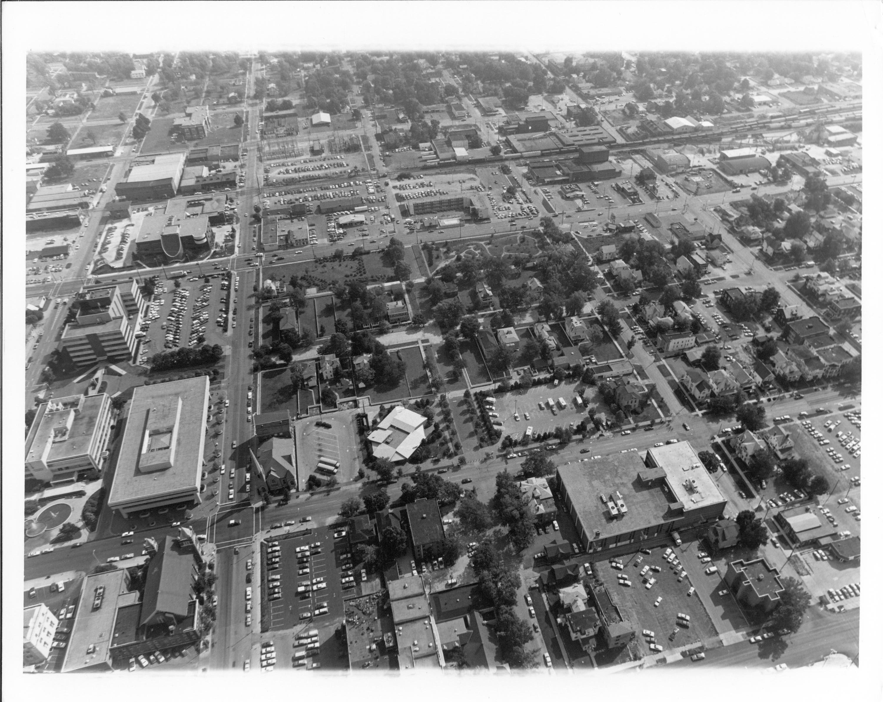 Aerial view of Lincoln Home National Hist. Site. Springfield, IL LIHO, Aerial