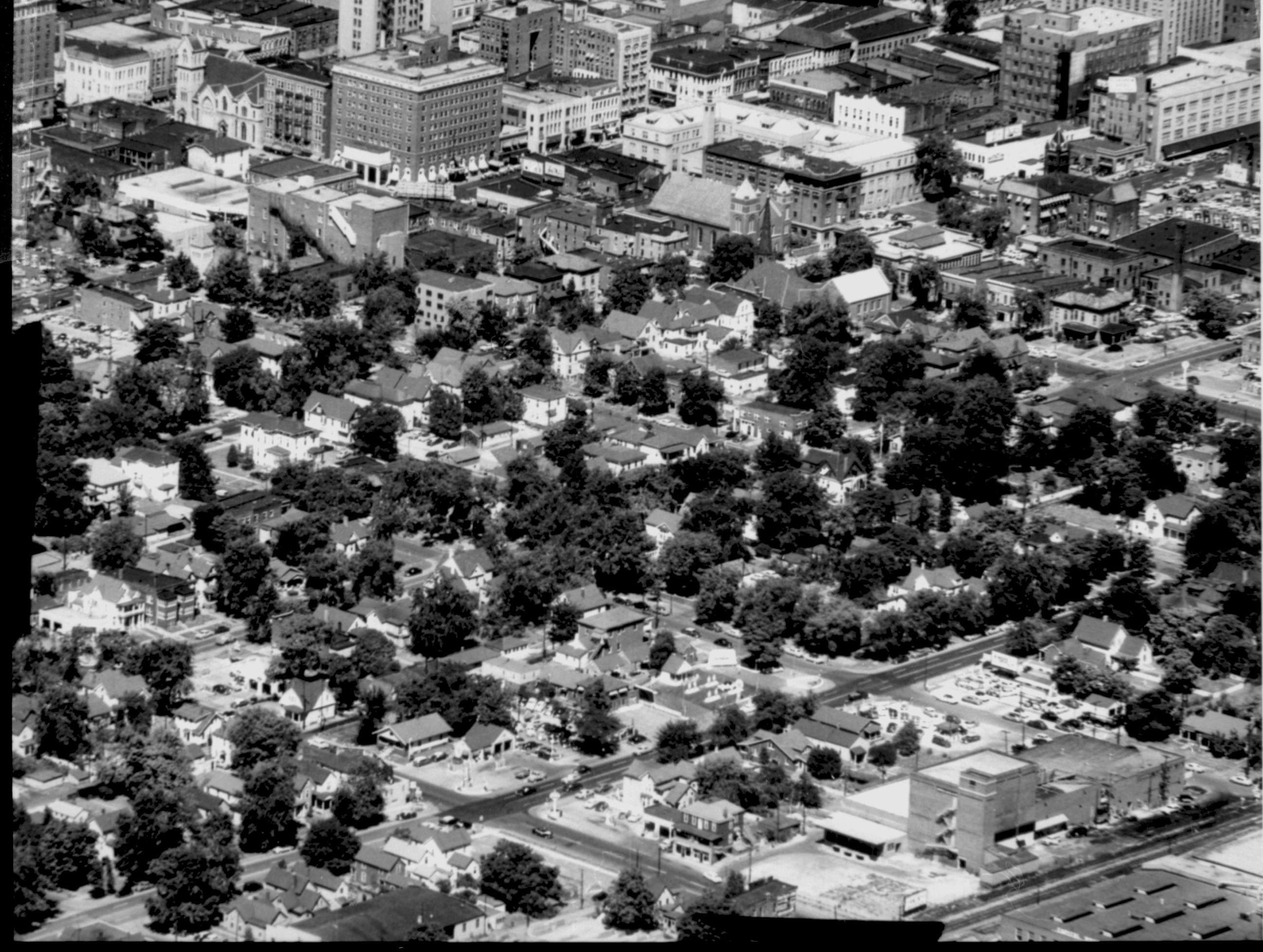 Aerial view Lincoln neighborhood Ninth street to Seventh street Springfield, Aerial