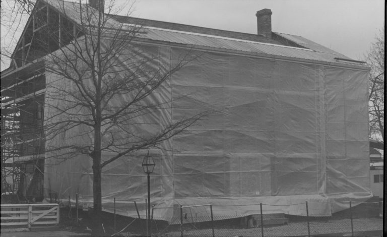 Plastic Tent, Protective Lincoln Home, Restoration, Historical