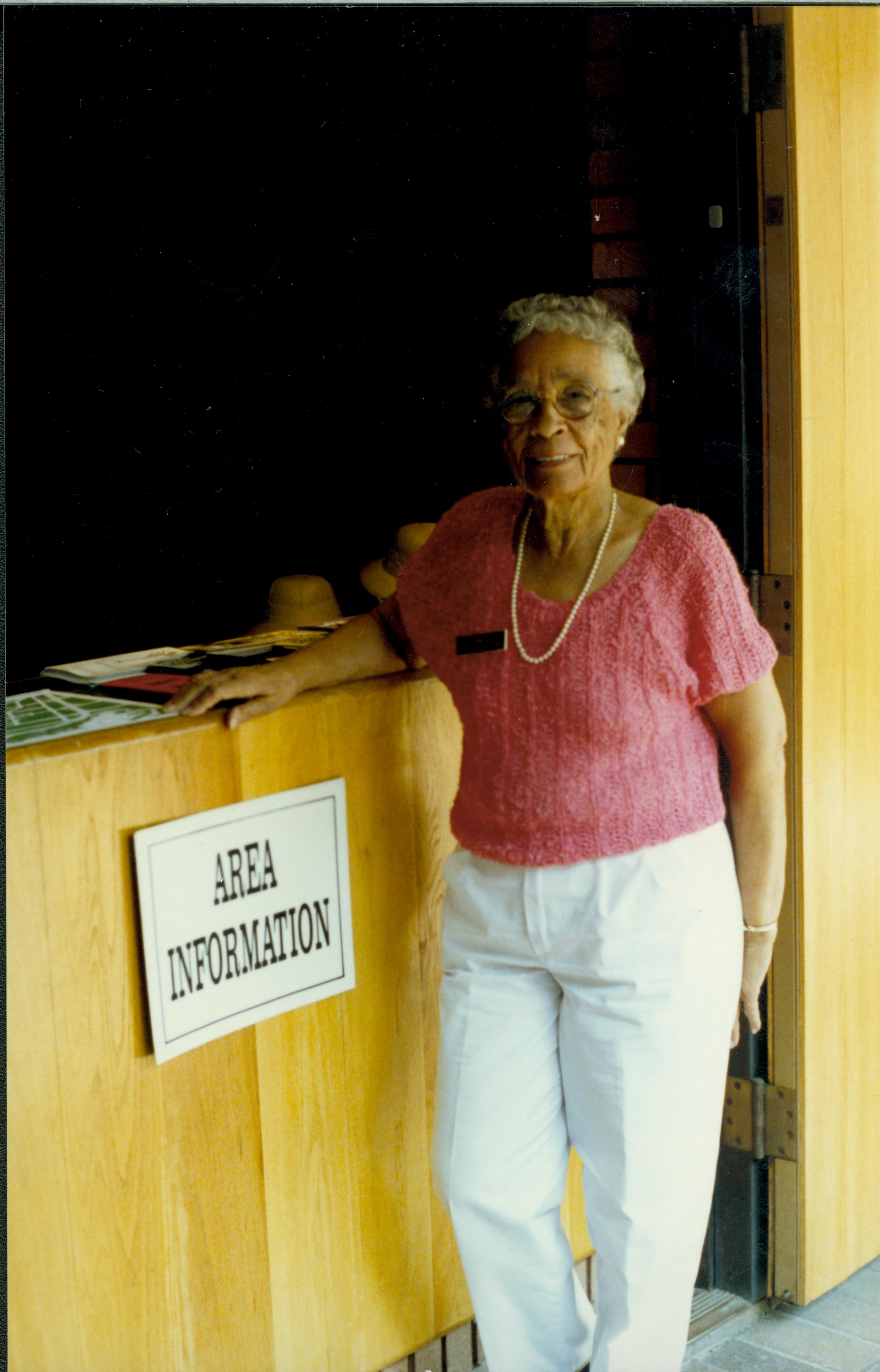 Grace White - Springfield City Desk at LIHO Visitor Center Looking Northeast.  This was a walk-up access near the south doors. SCVB, Visitor Center, staff